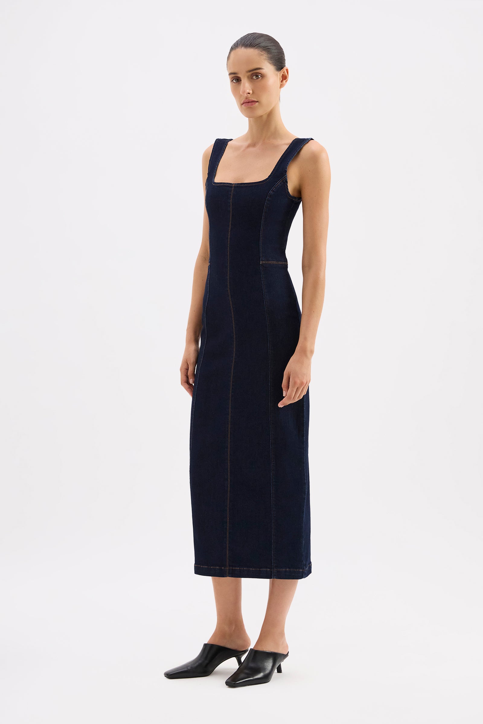 Vita Denim Maxi Dress Deep Blue 
