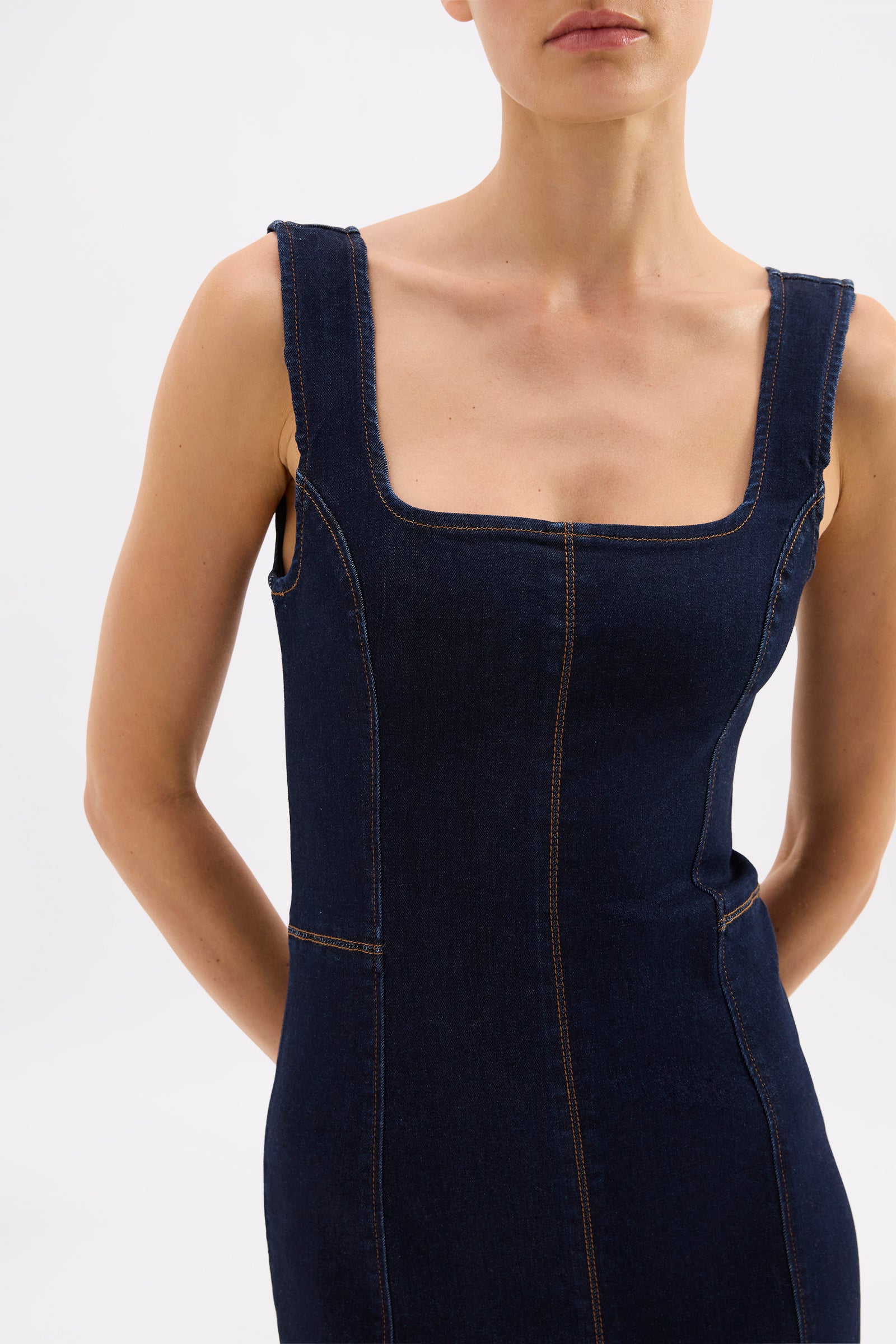 Vita Denim Maxi Dress Deep Blue 