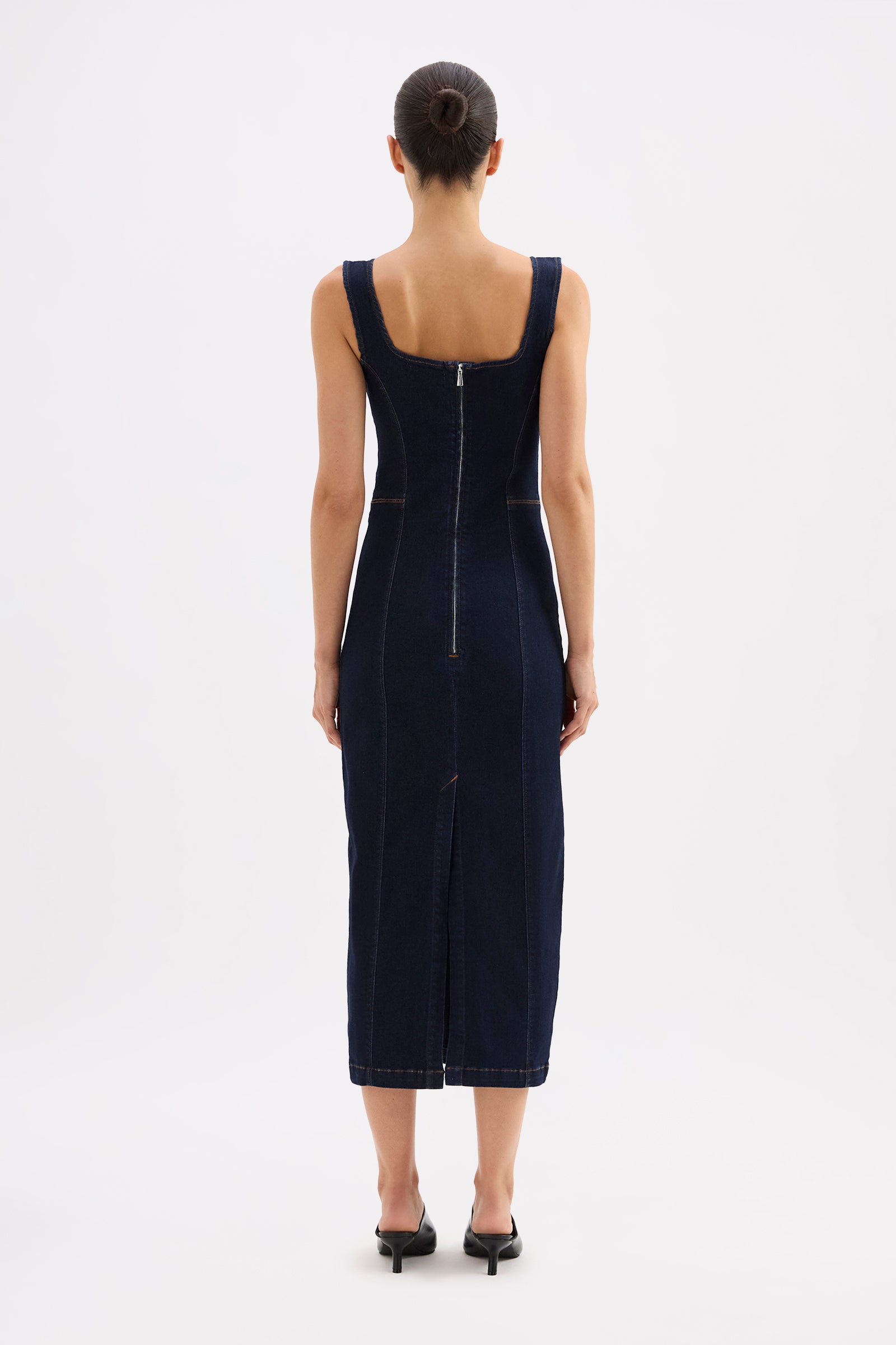 Vita Denim Maxi Dress Deep Blue 
