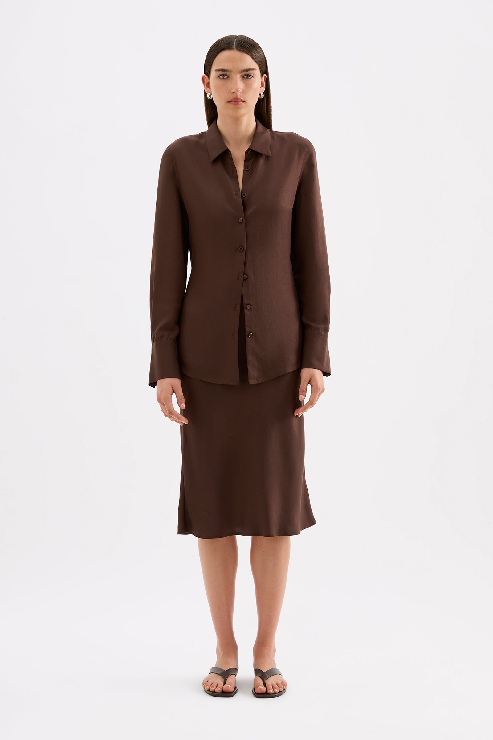 Tilly Tencel Shirt Chocolate 