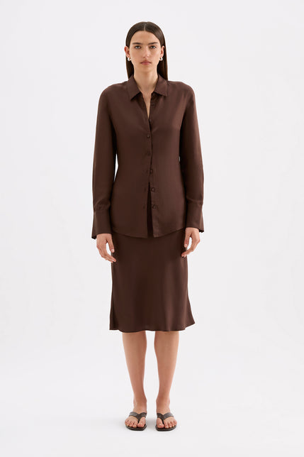 Tilly Tencel Shirt Chocolate 