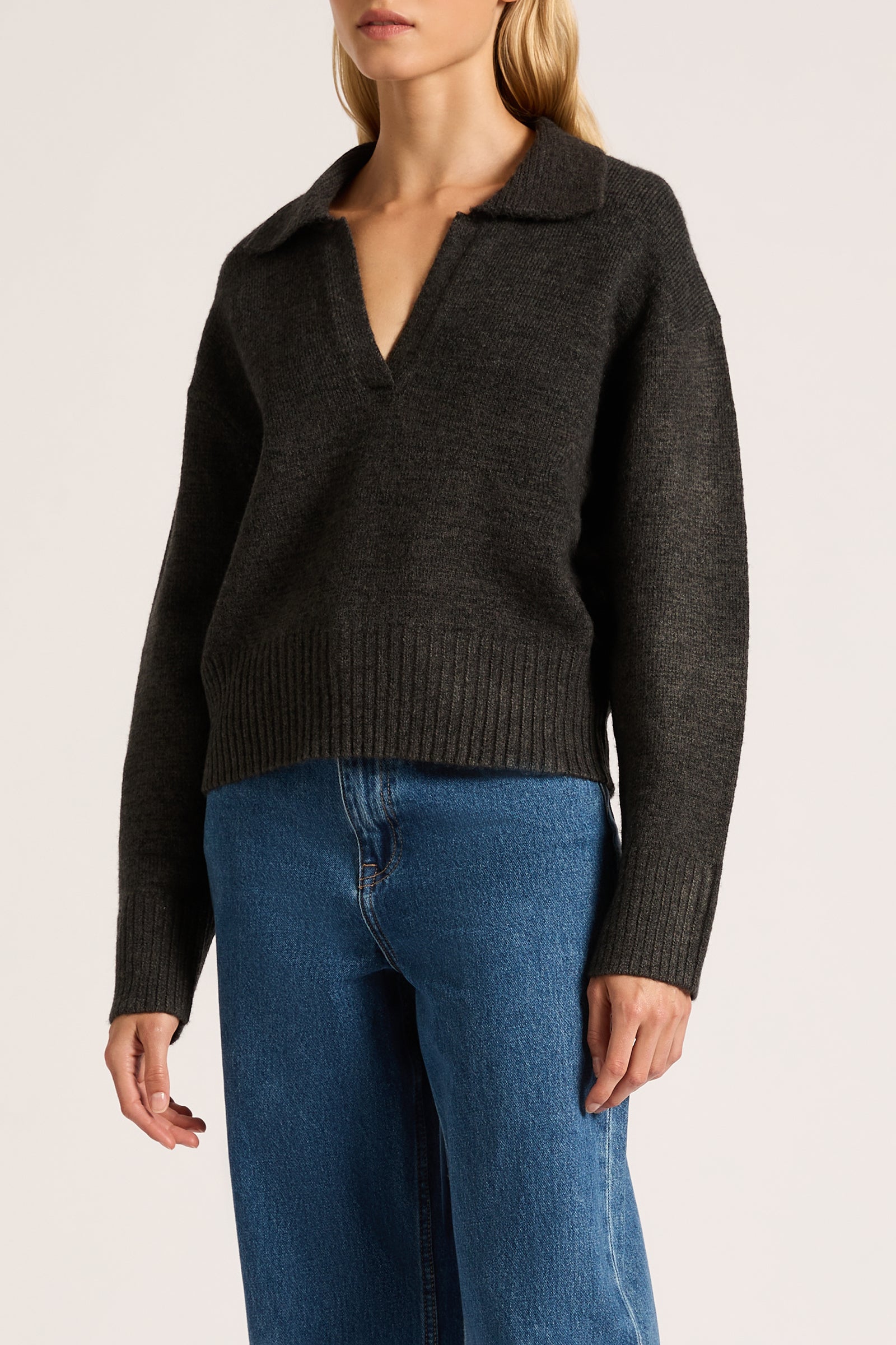 Kinsley Rugby Knit Charcoal 