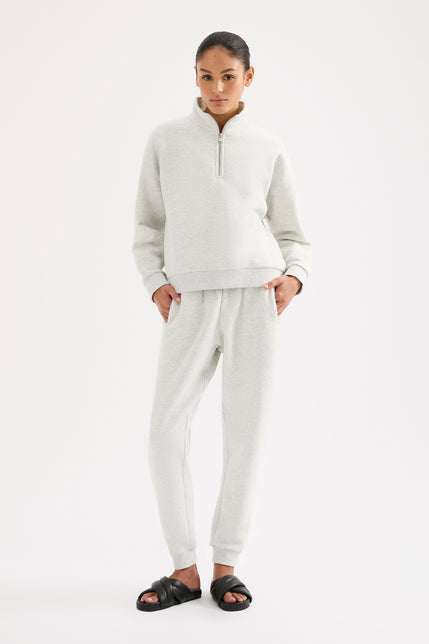 Carter Classic Zip Front Sweat Snow Marle 