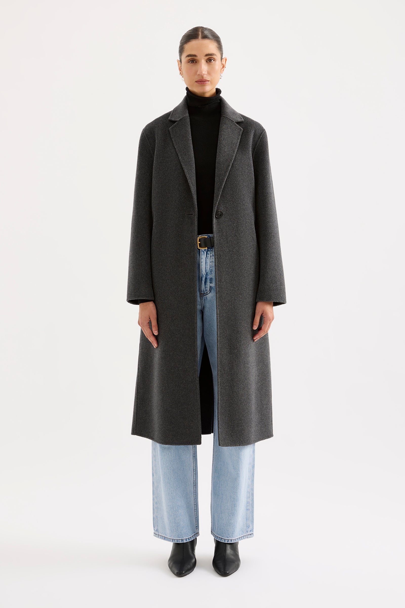 Riley Wool Coat Charcoal 