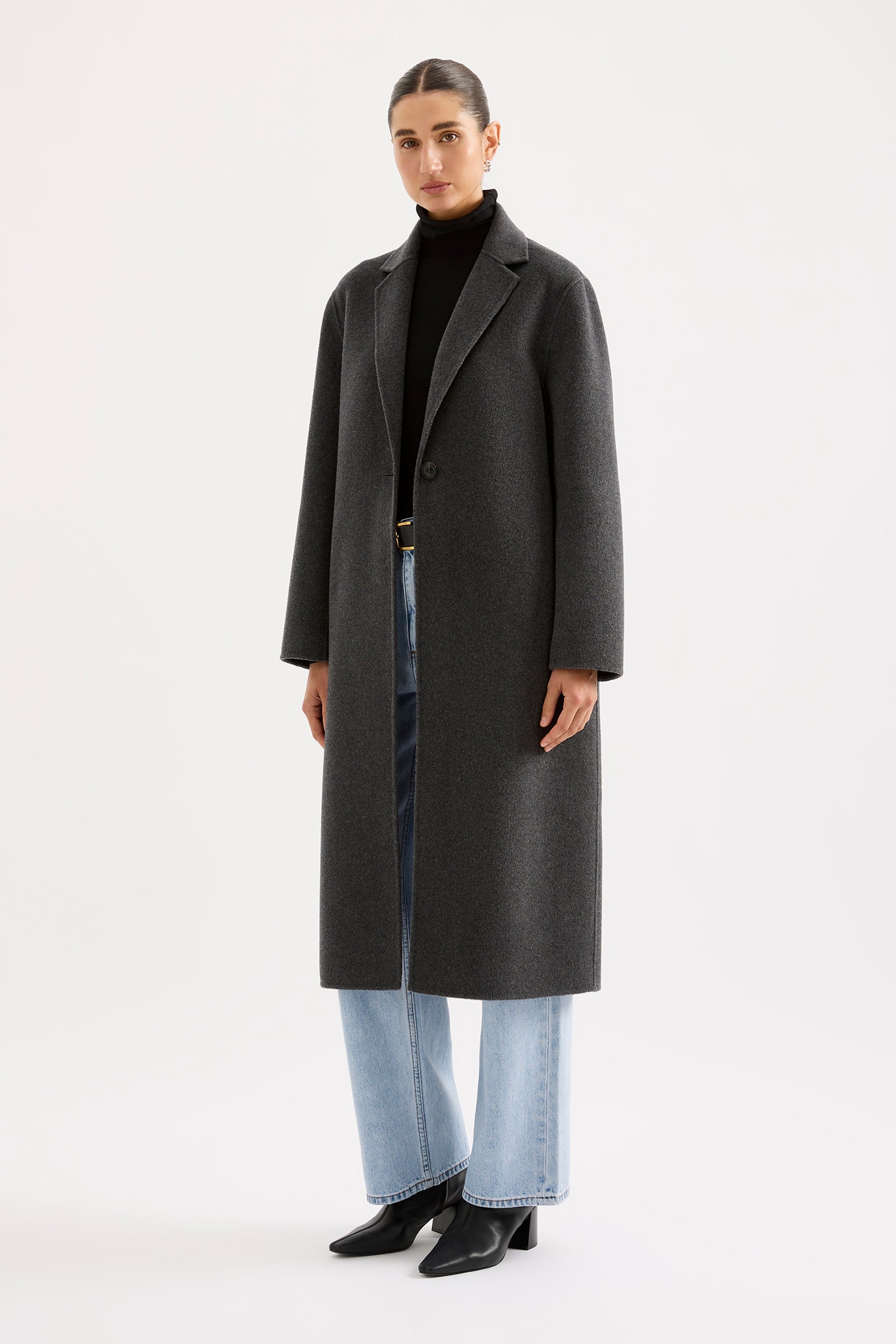 Riley Wool Coat Charcoal 