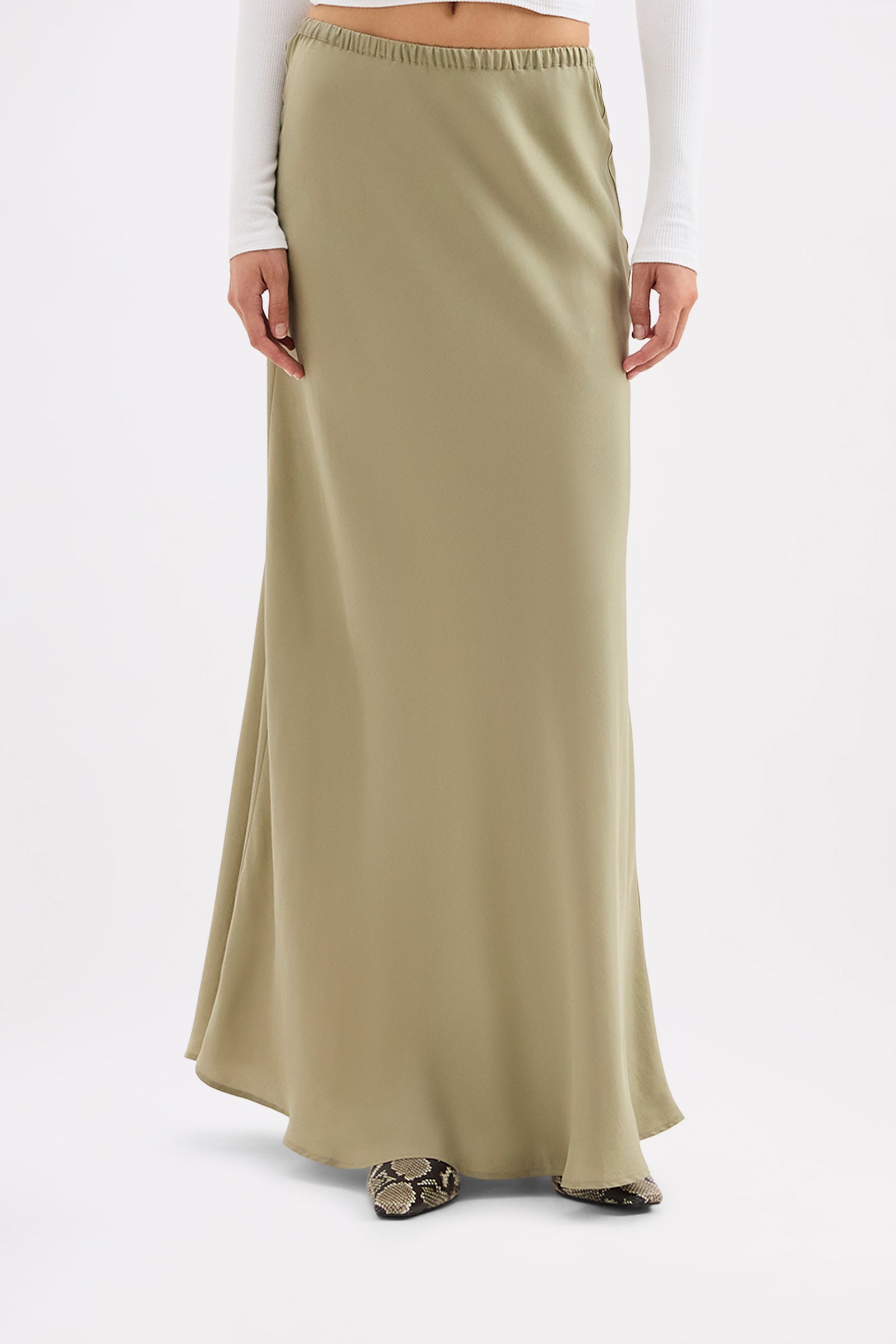 Lawton Tencel Skirt Dusty Sage 