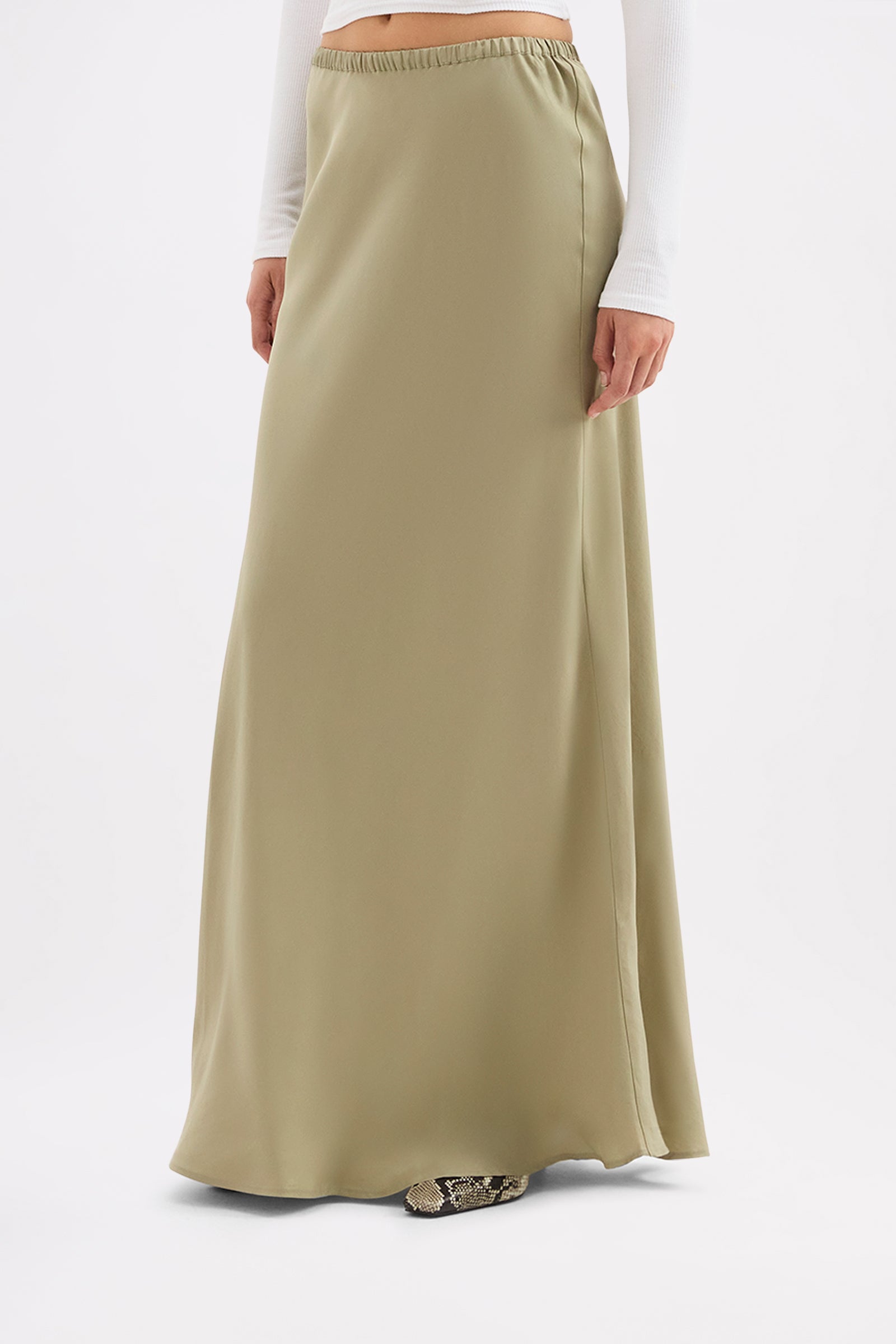 Lawton Tencel Skirt Dusty Sage 