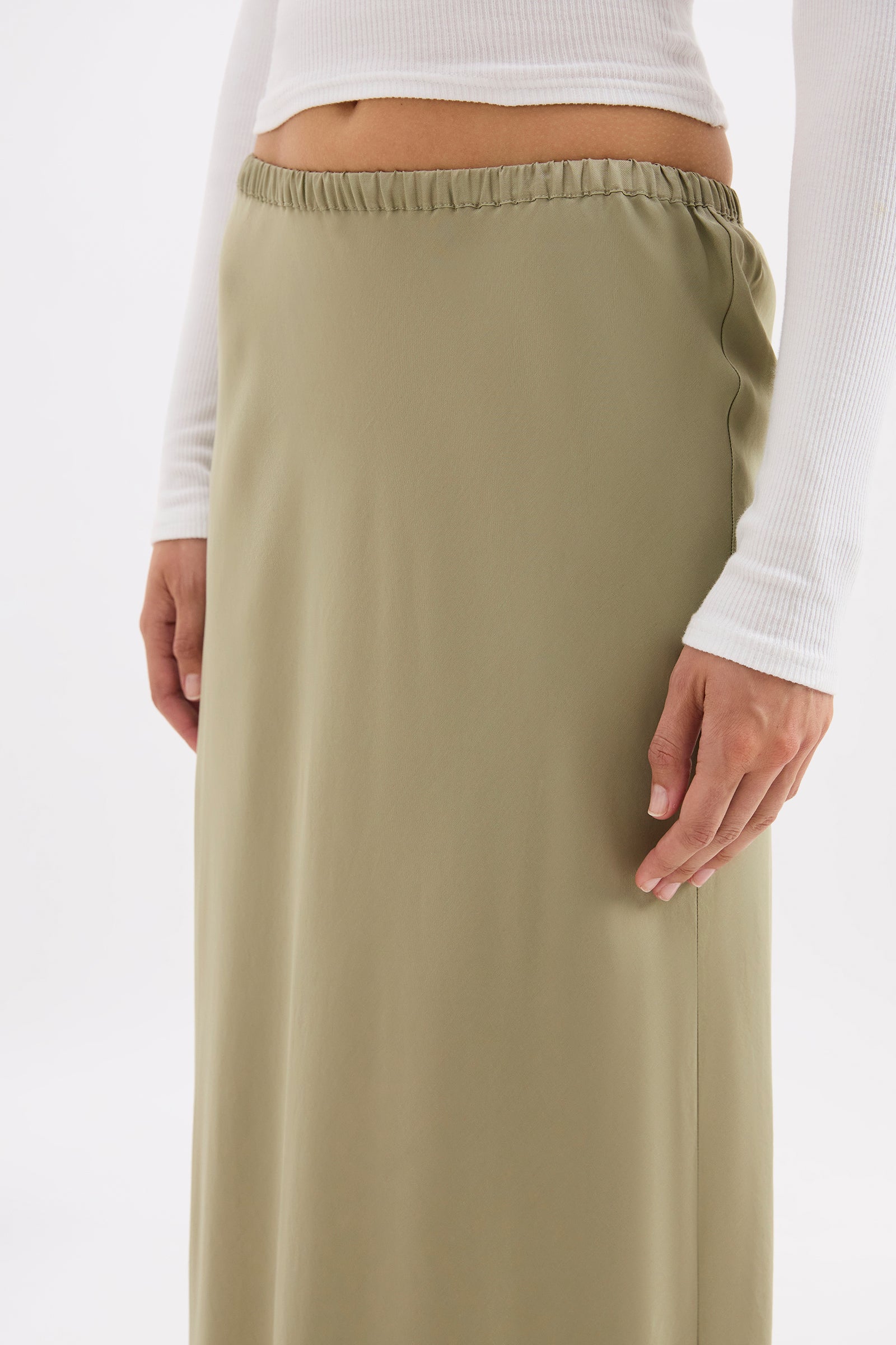 Lawton Tencel Skirt Dusty Sage 