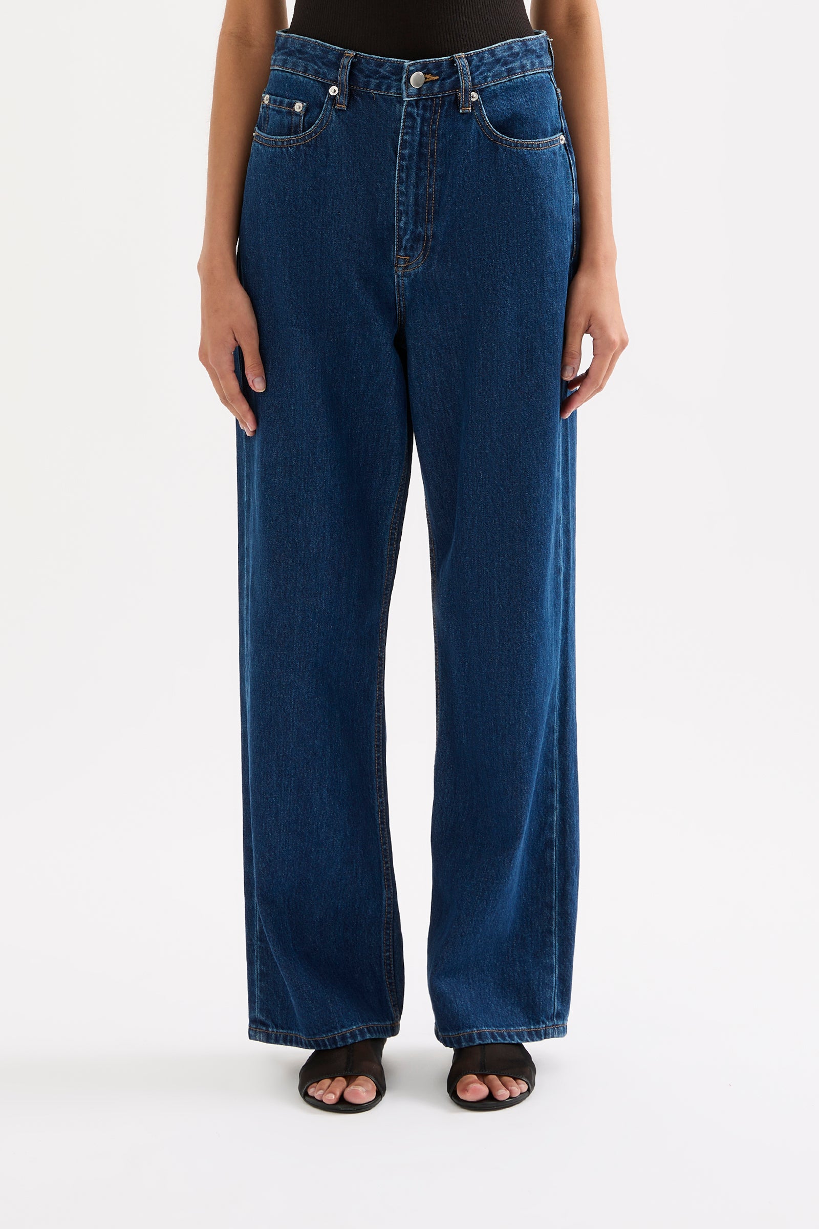 Organic Relaxed Leg Jean Force Blue 