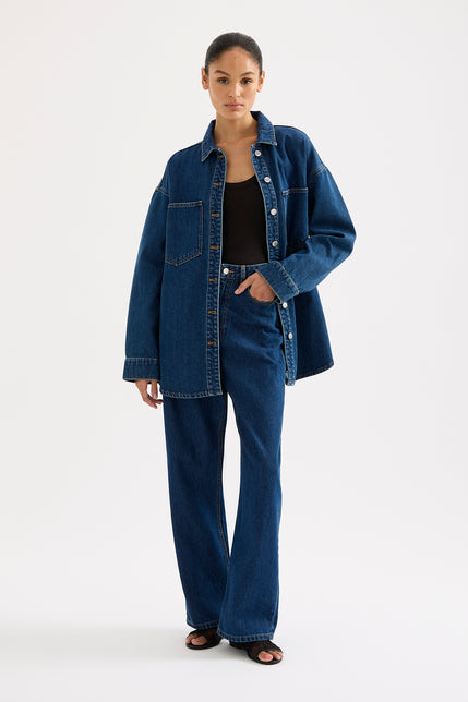 Organic Denim Overshirt Force Blue 