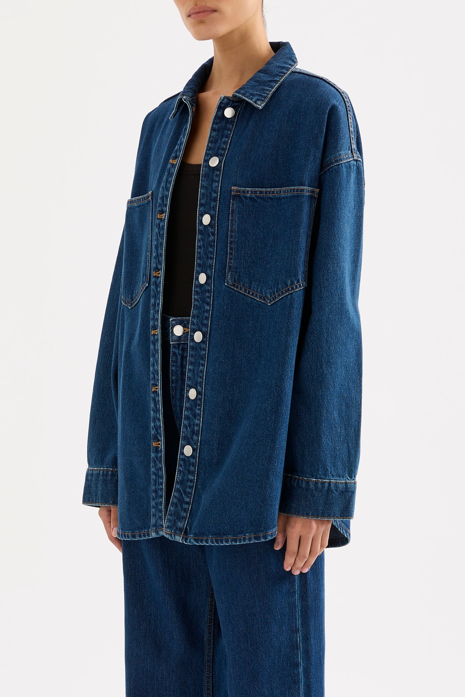 Organic Denim Overshirt Force Blue 