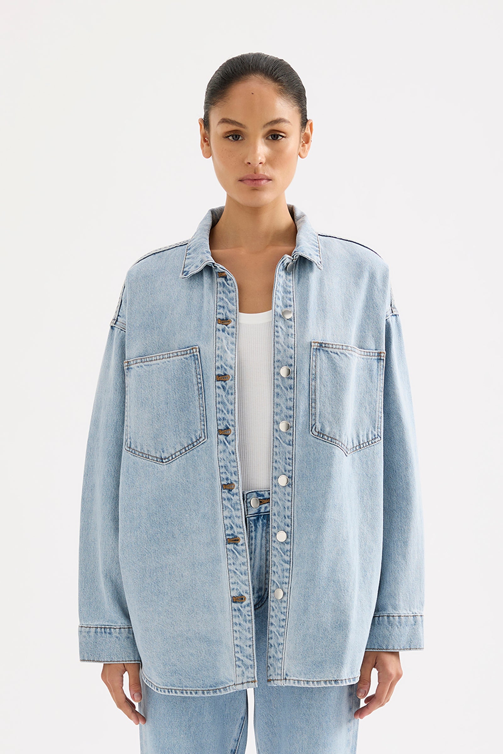 Organic Denim Overshirt 90s Blue Wash 