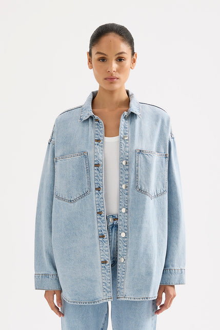 Organic Denim Overshirt 90s Blue Wash 