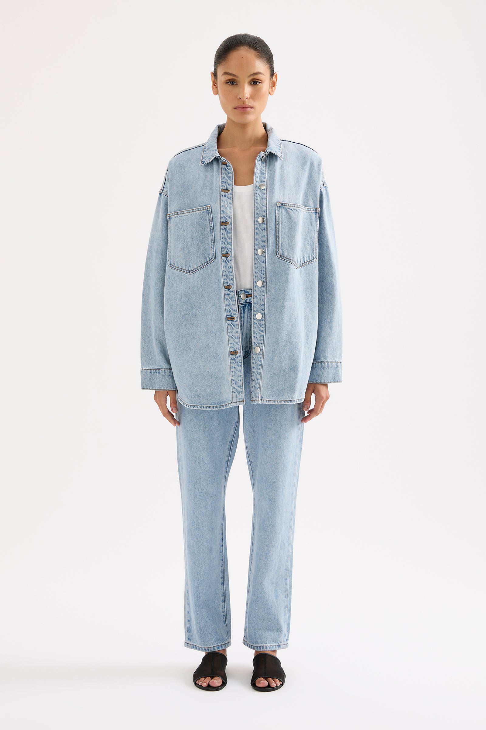 Organic Denim Overshirt 90s Blue Wash 