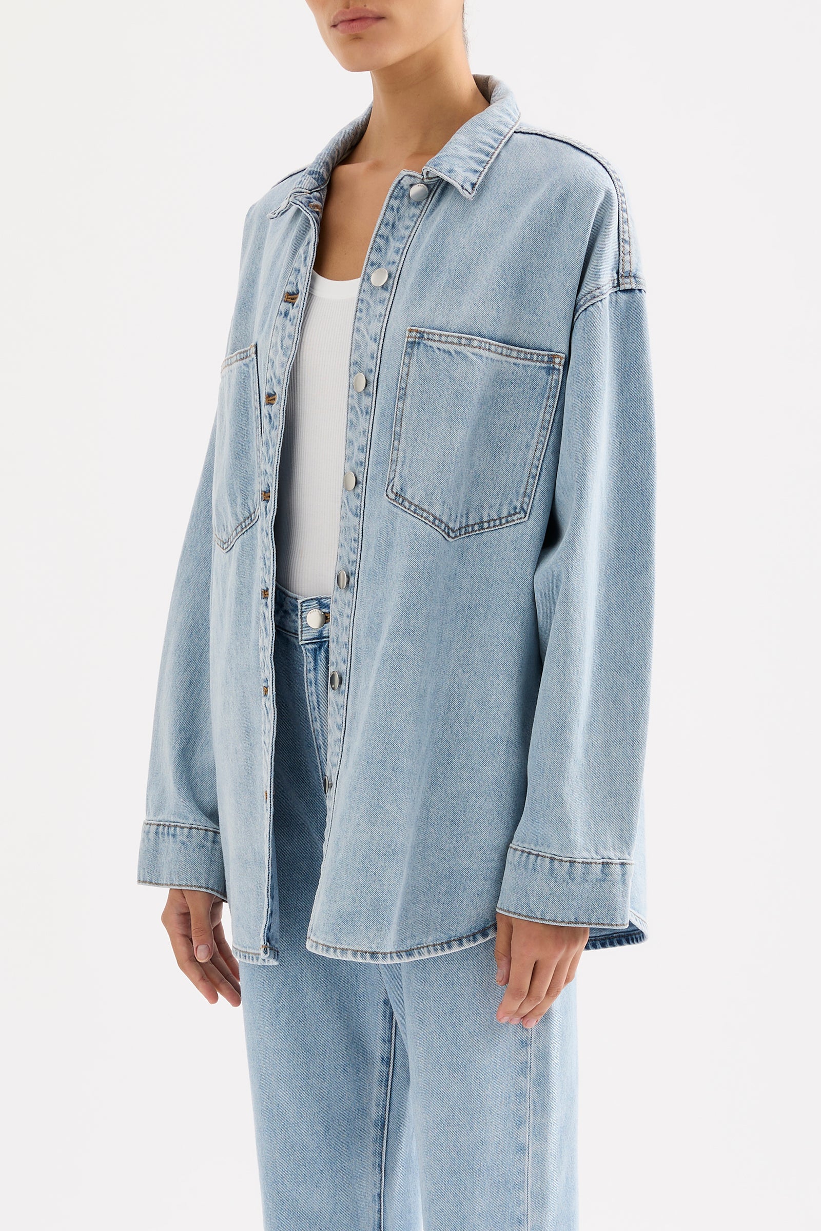 Organic Denim Overshirt 90s Blue Wash 