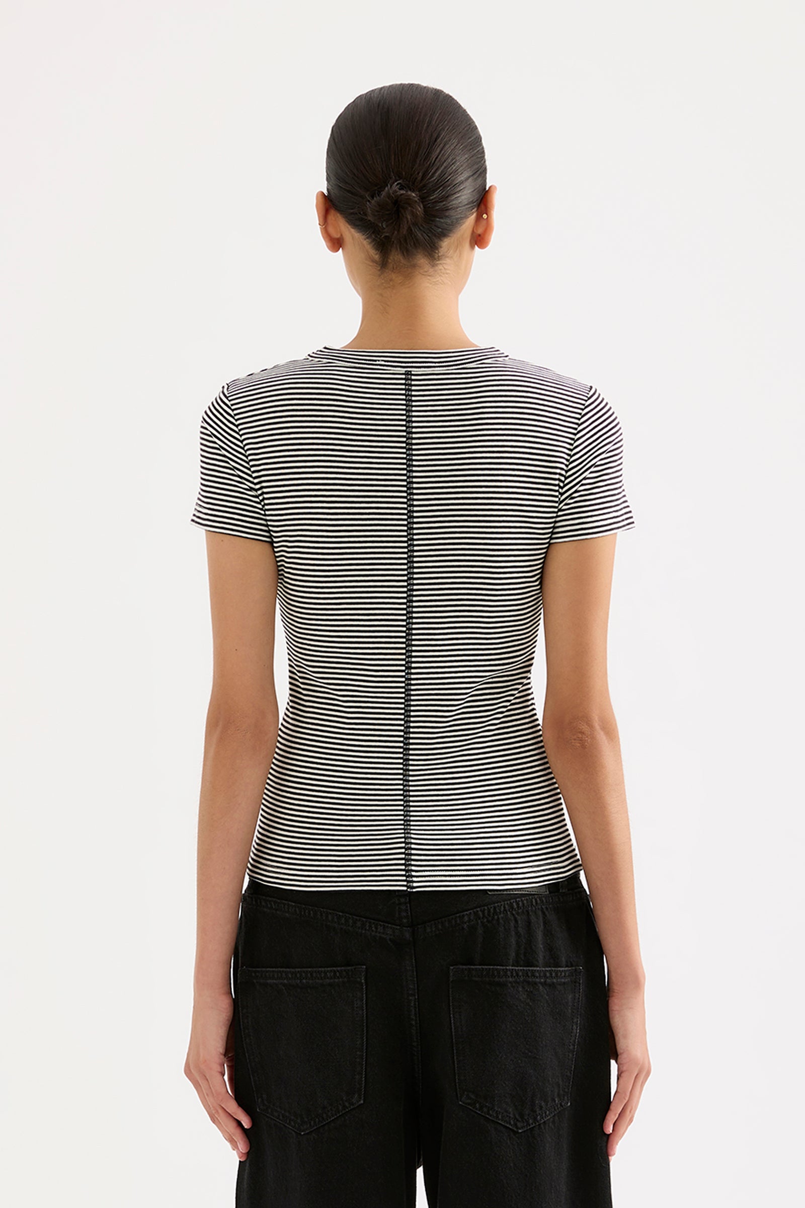 Organic Baby Tee Black Stripe 