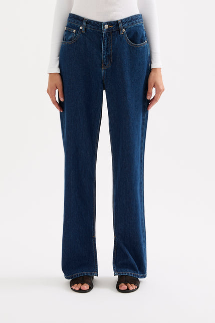 Organic Split Hem Jean Force Blue 