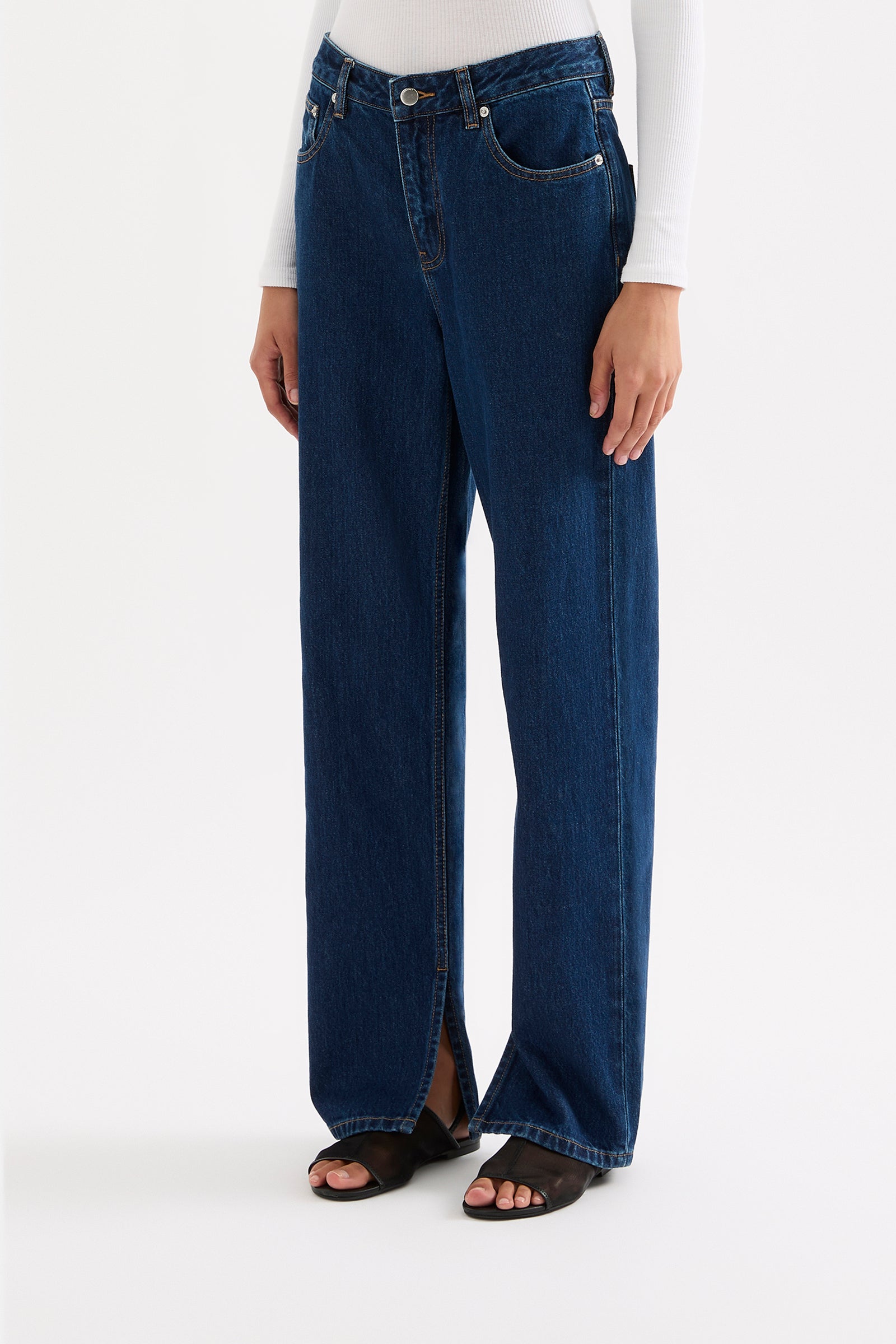 Organic Split Hem Jean Force Blue 