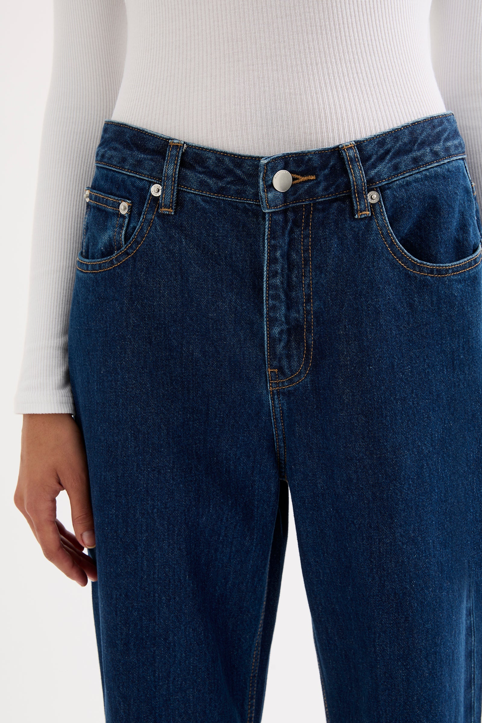 Organic Split Hem Jean Force Blue 