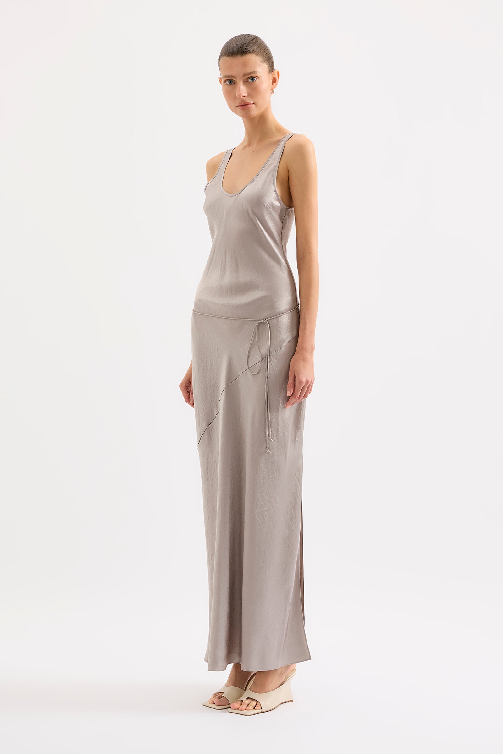 Allegra Slip Dress Silver 