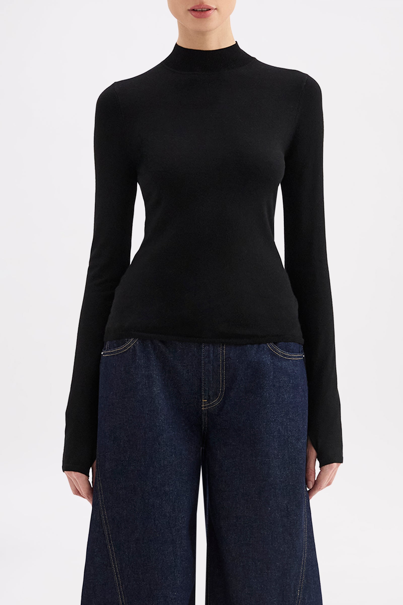 Sibel Classic Turtleneck Knit Black 