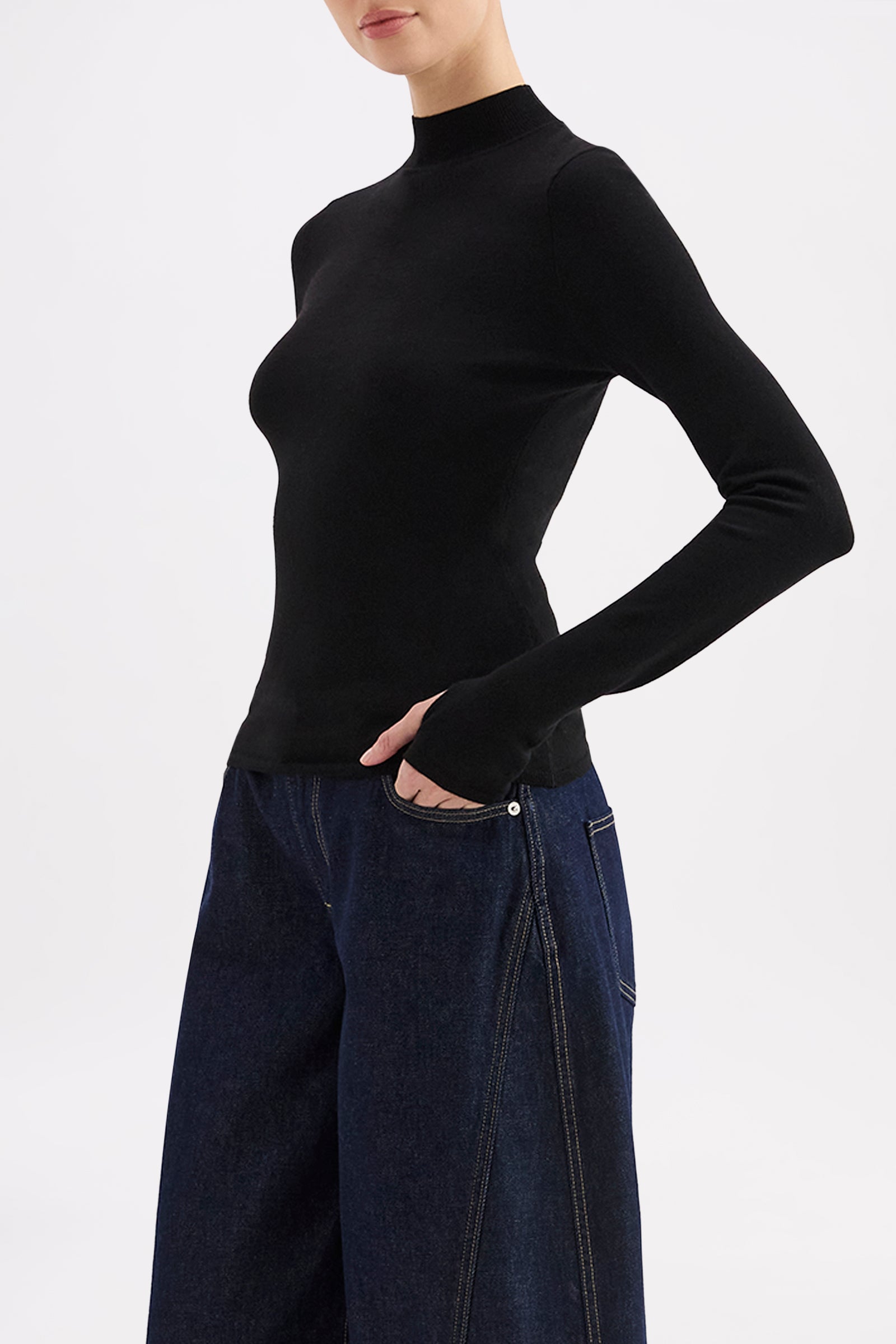 Sibel Classic Turtleneck Knit Black 