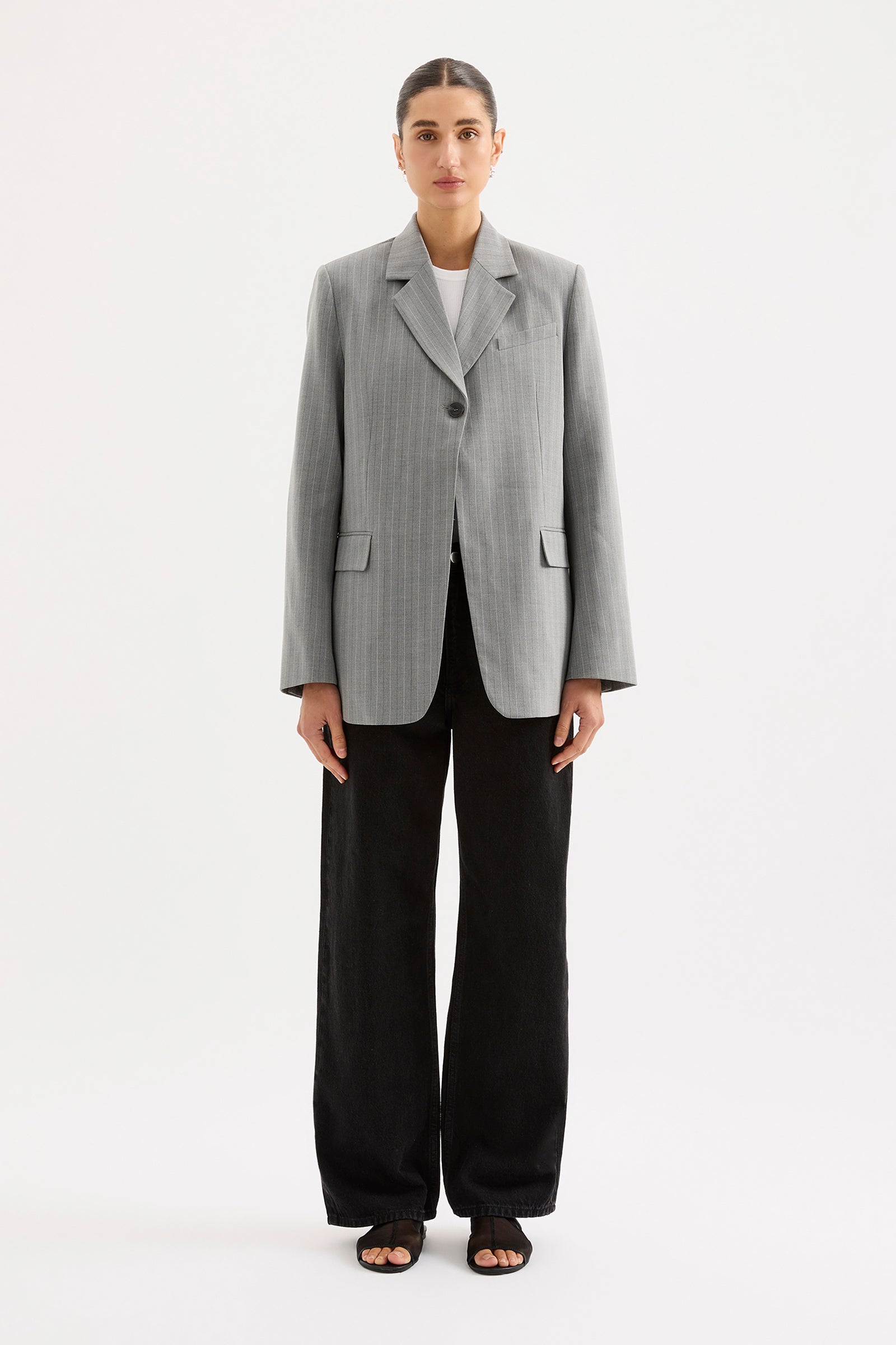 Cilia Blazer Steel Stripe 