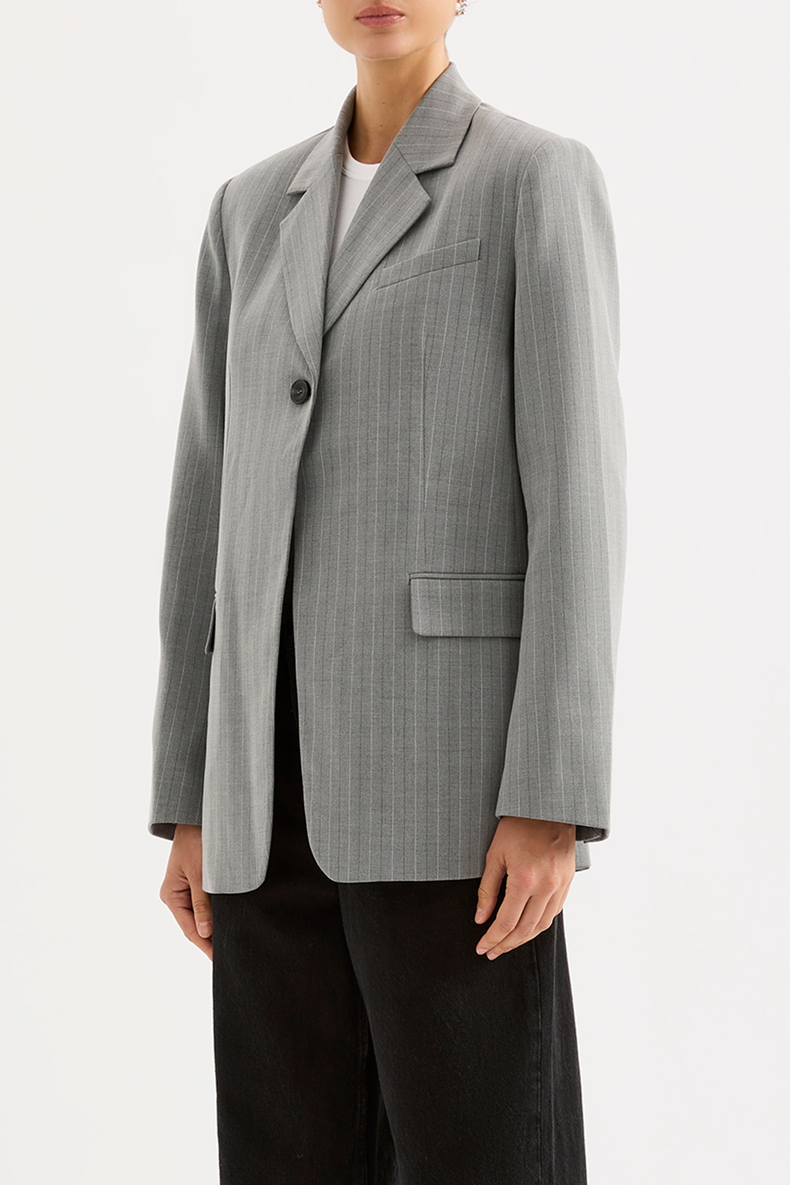 Cilia Blazer Steel Stripe 