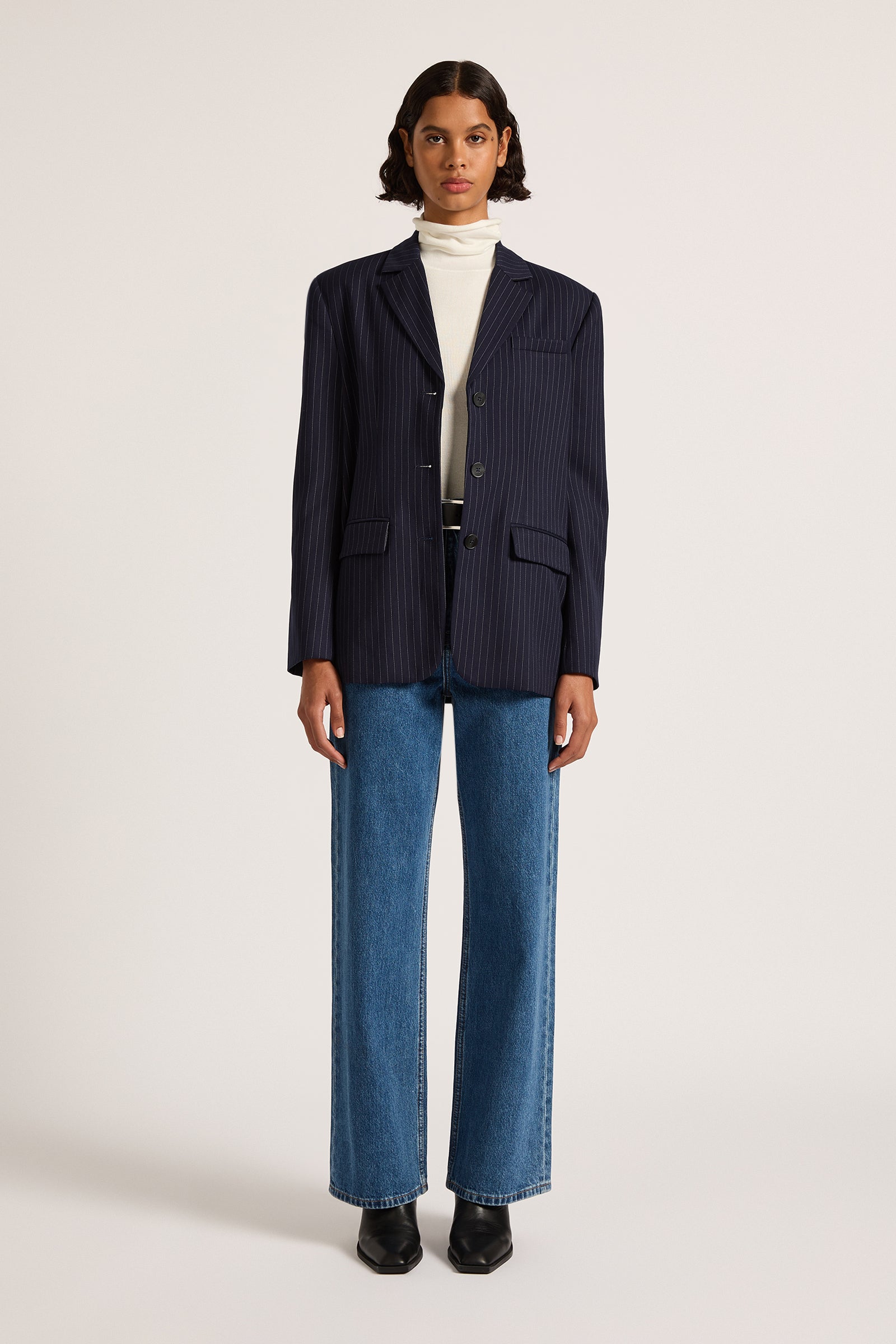 Bailey Pinstripe Blazer Navy Pinstripe 