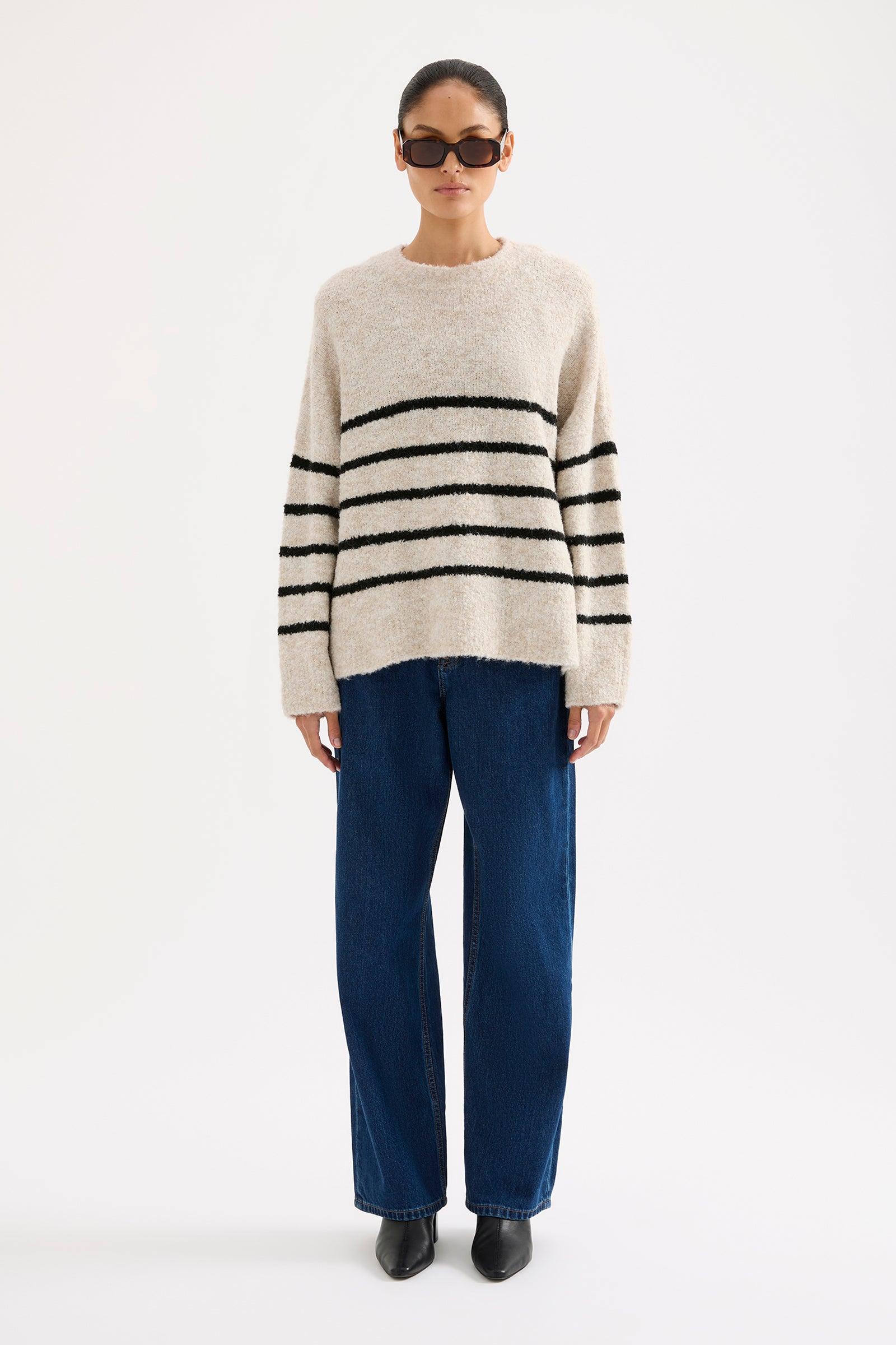 Elias Stripe Knit Oatmeal Stripe 