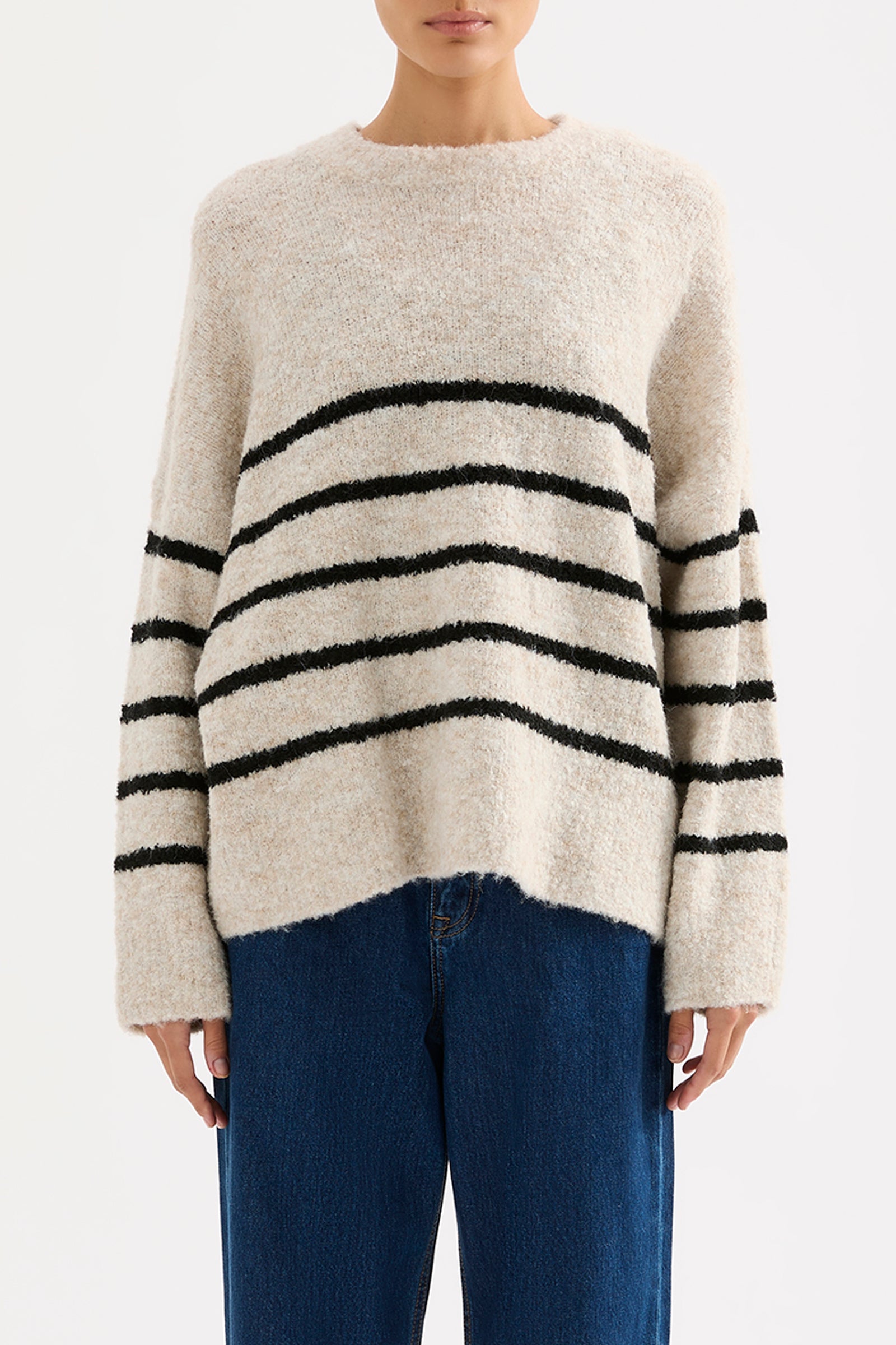 Elias Stripe Knit Oatmeal Stripe 