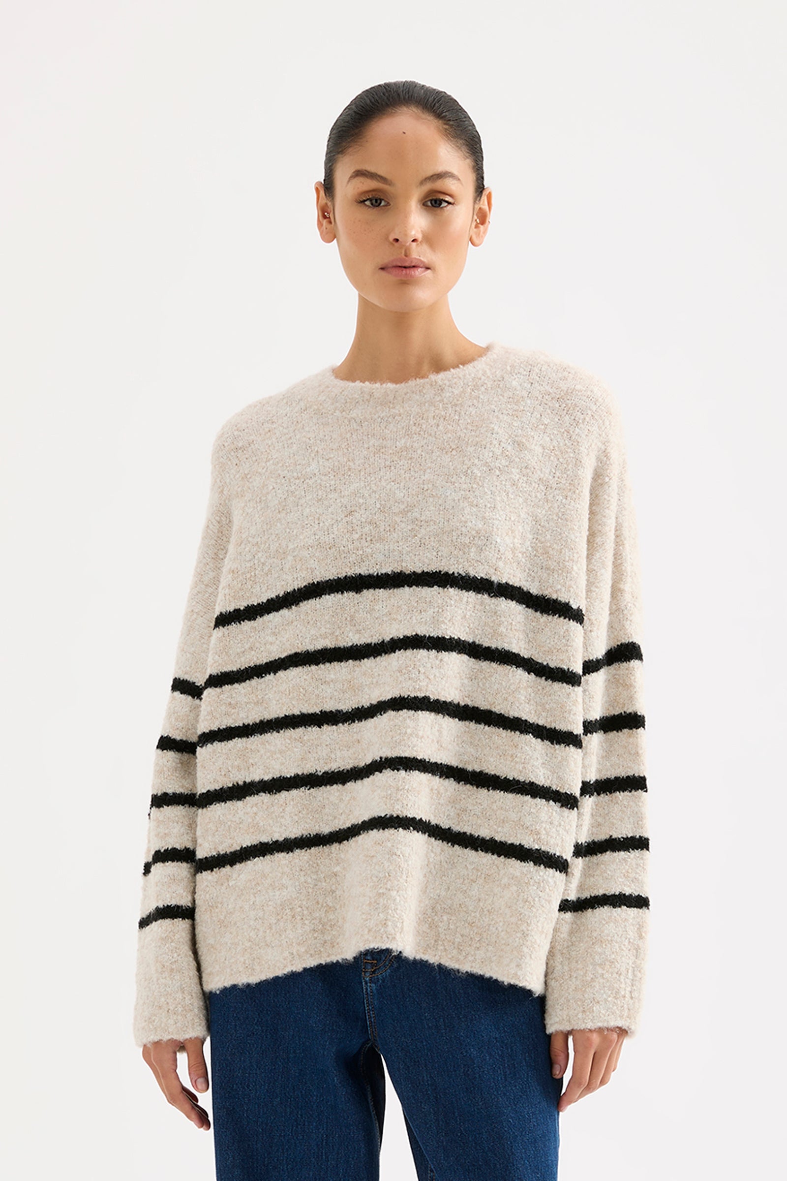 Elias Stripe Knit Oatmeal Stripe 