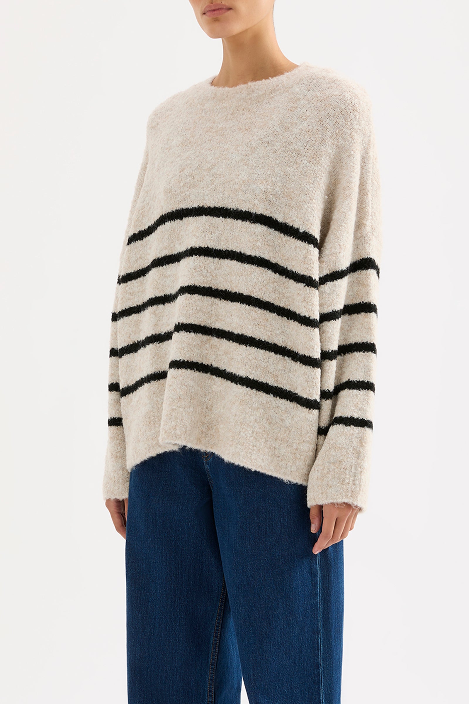 Elias Stripe Knit Oatmeal Stripe 