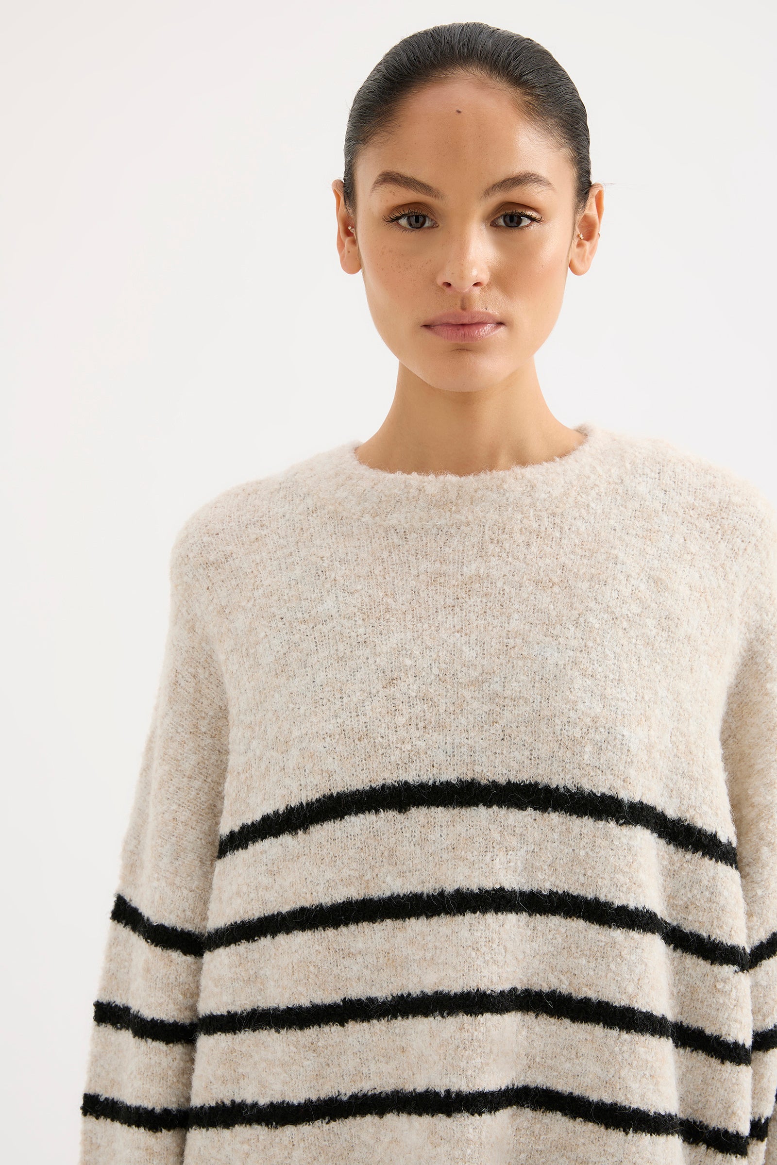 Elias Stripe Knit Oatmeal Stripe 