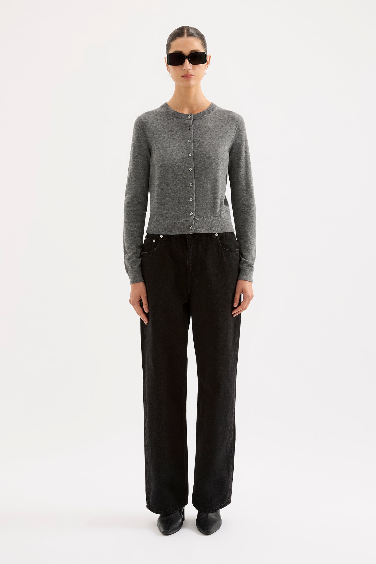 Rae Knit Cardigan Charcoal 