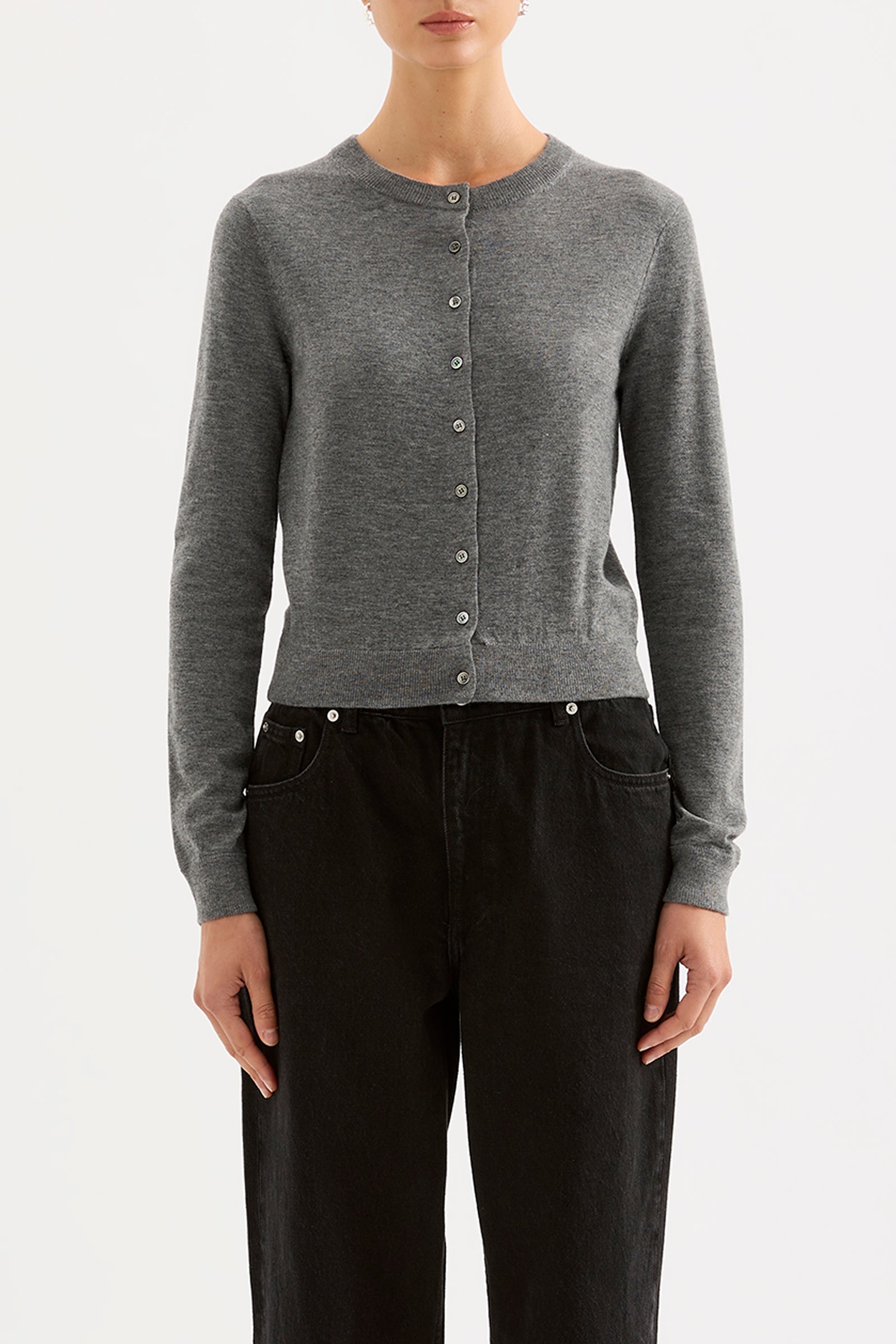 Rae Knit Cardigan Charcoal 
