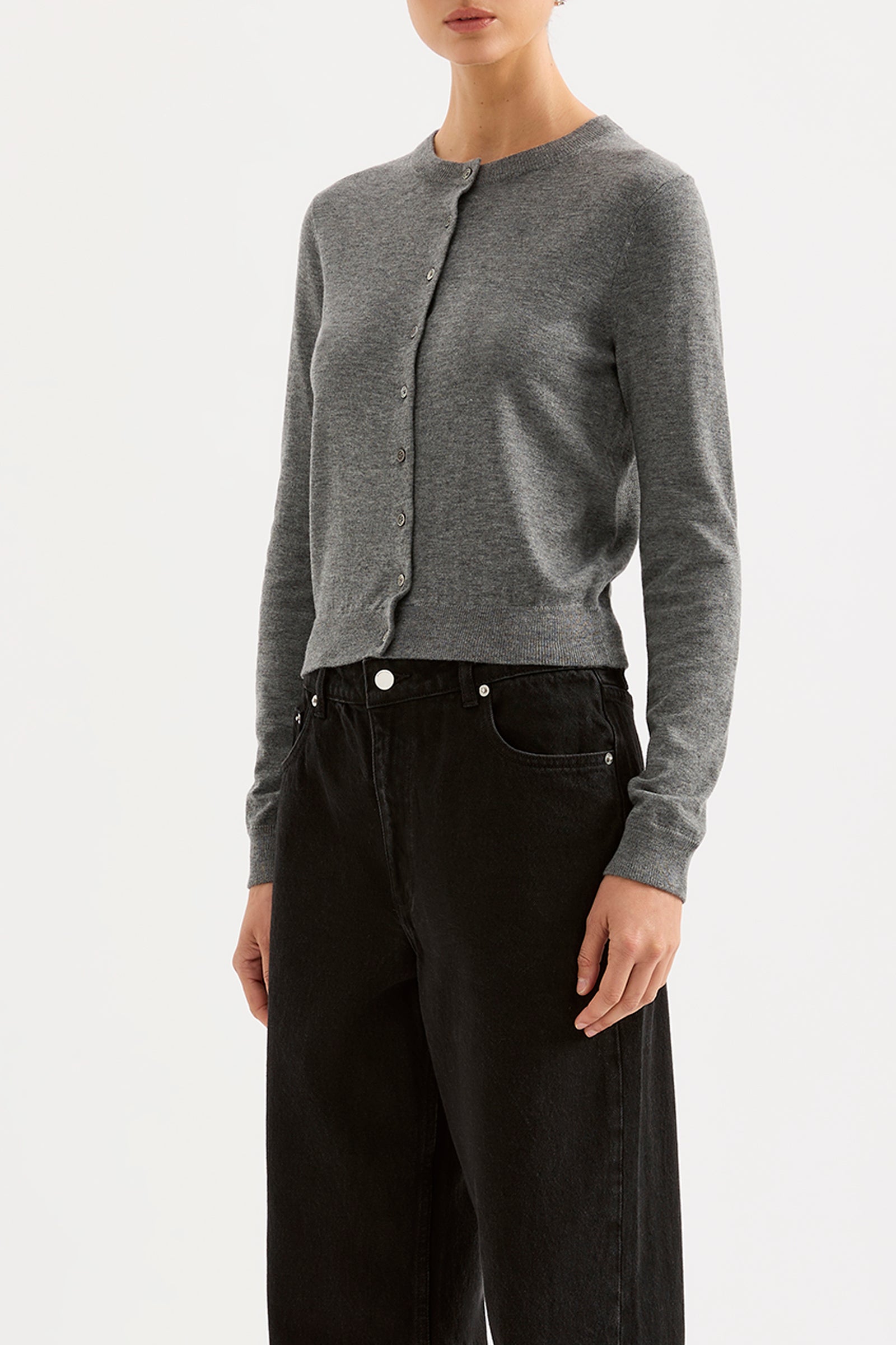 Rae Knit Cardigan Charcoal 