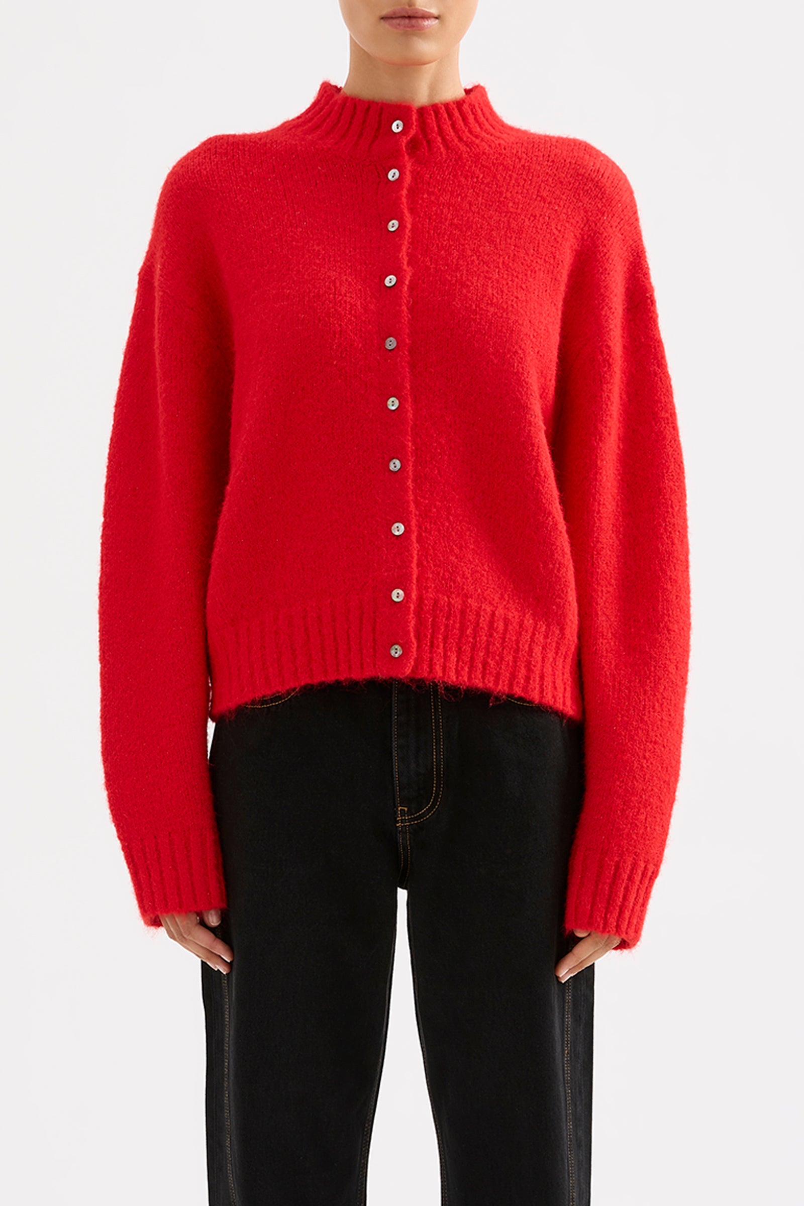 Sia Knit Cardigan Scarlet 