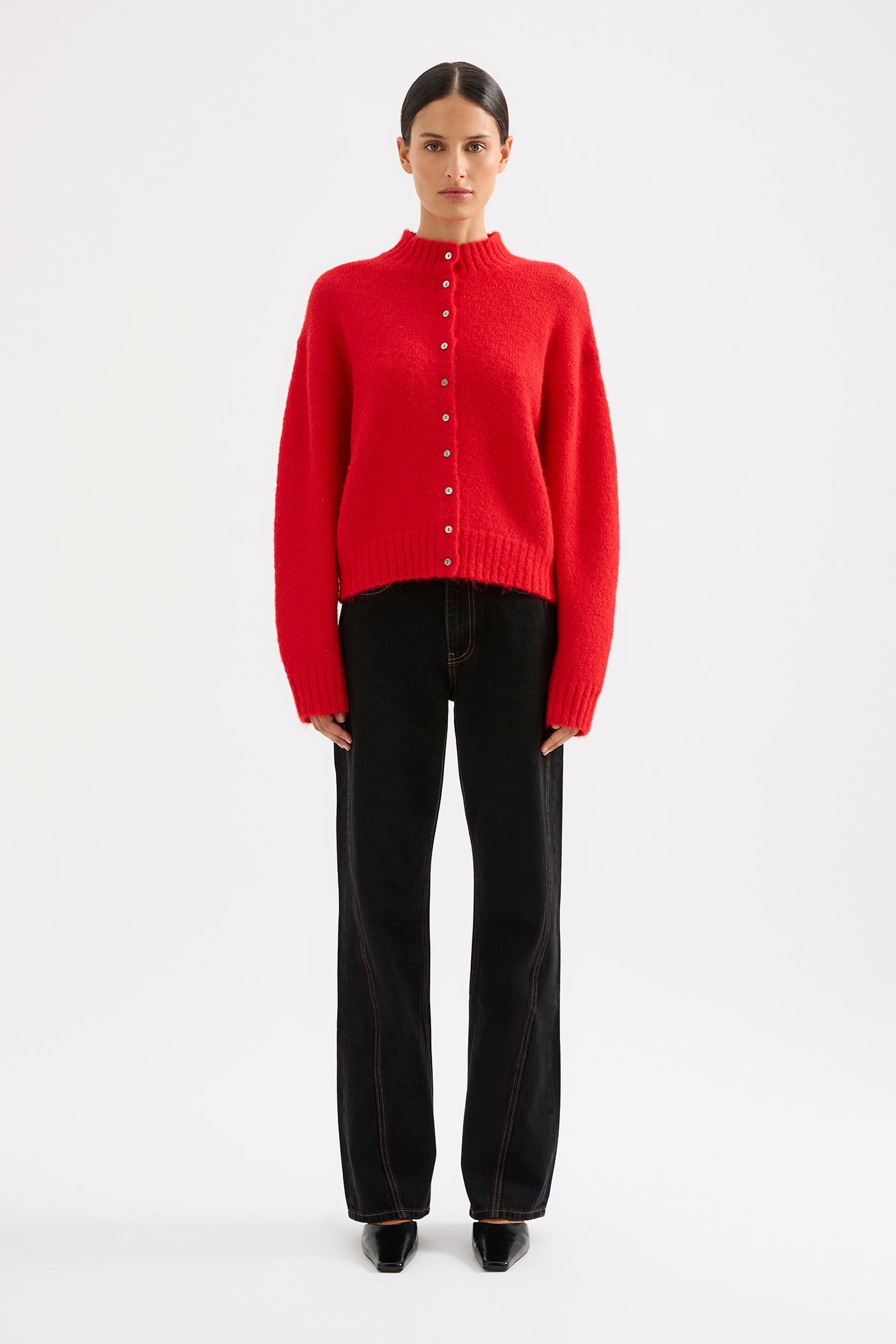 Sia Knit Cardigan Scarlet 