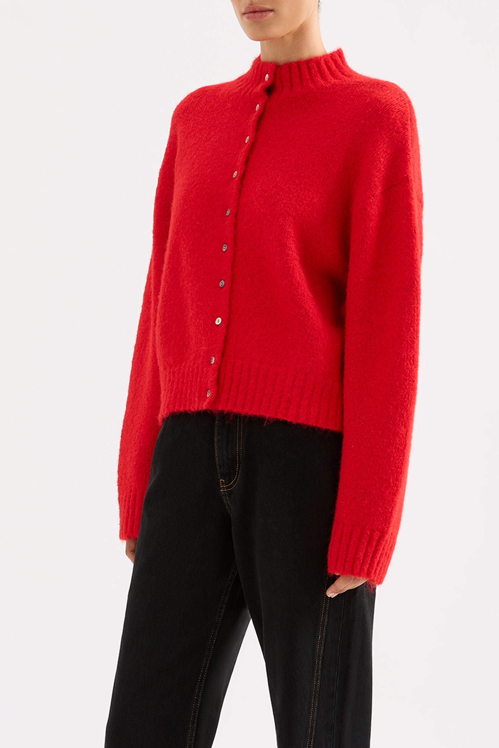 Sia Knit Cardigan Scarlet 