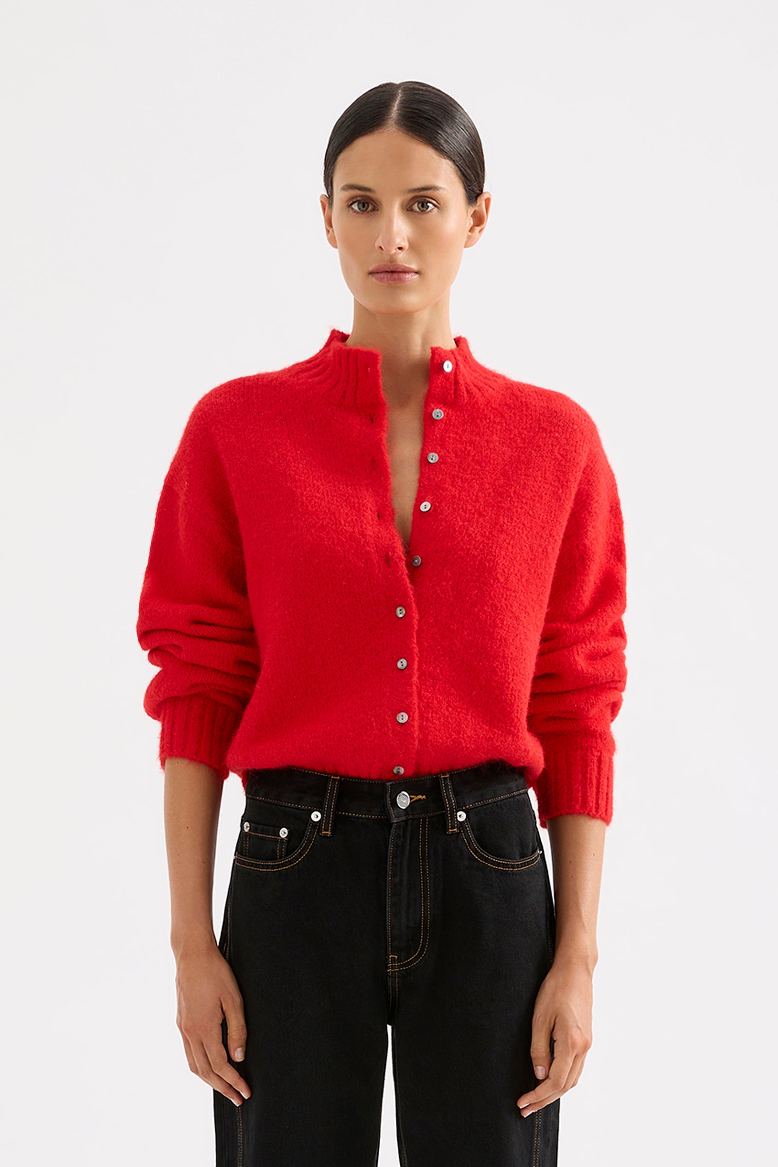 Sia Knit Cardigan Scarlet 