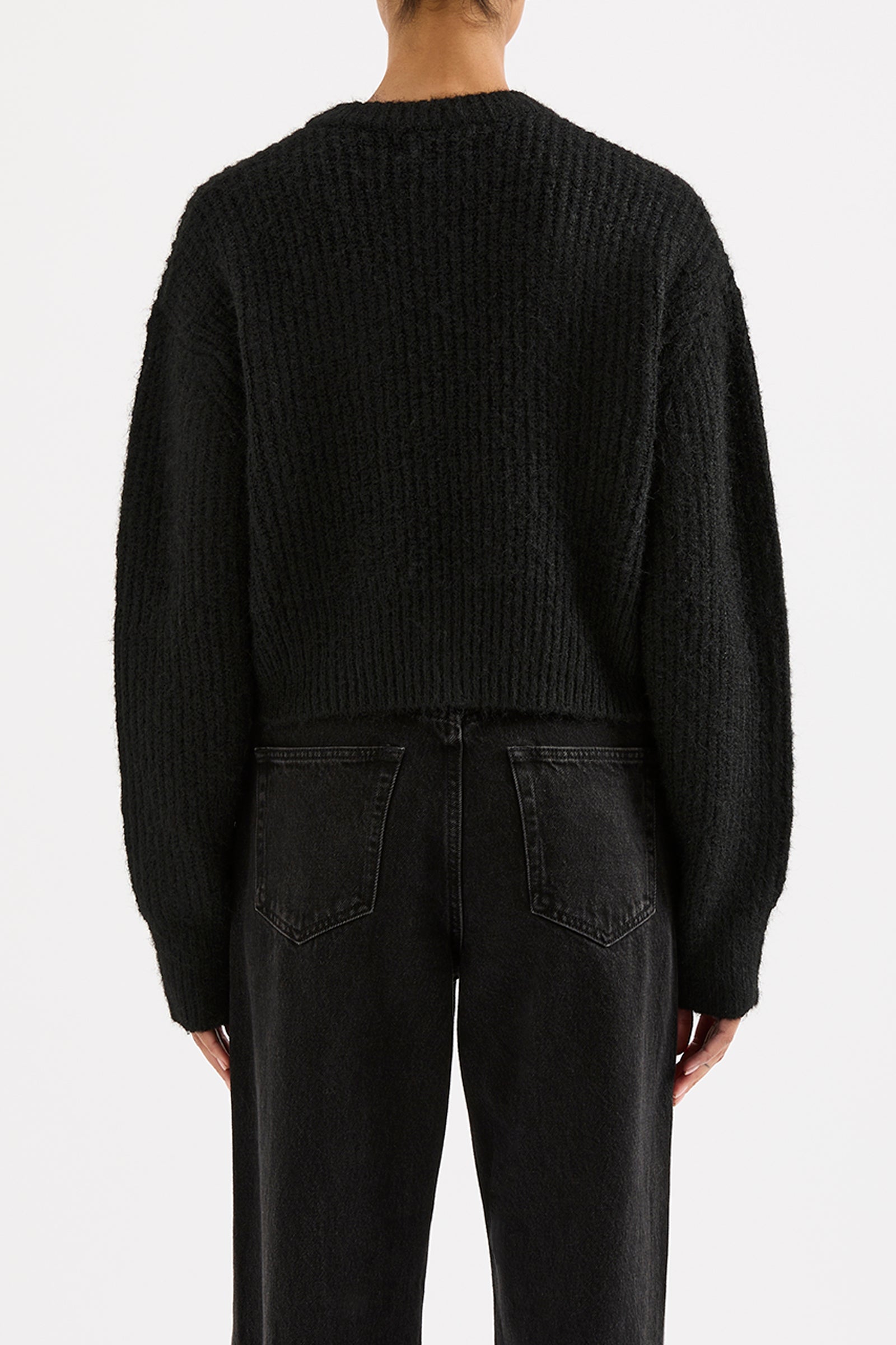 Nixon Cropped Cardigan Black 