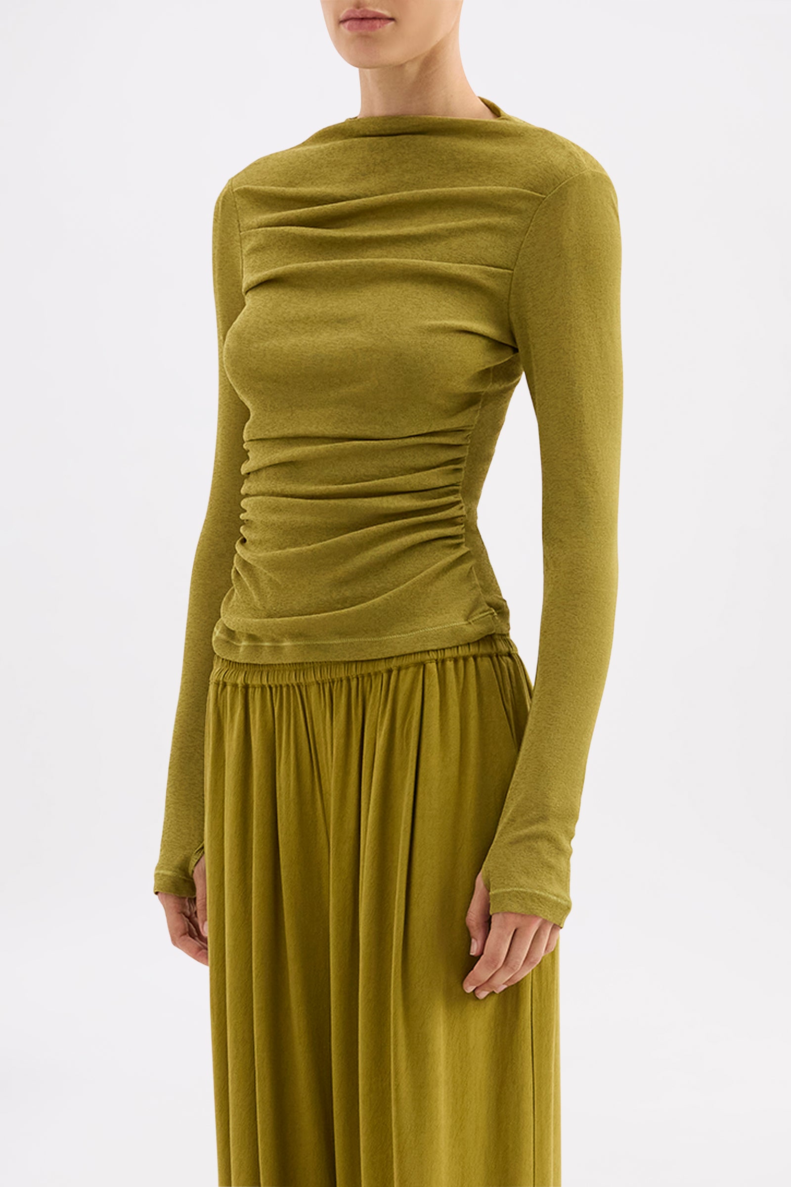 Calista Mesh Ls Top Avocado 