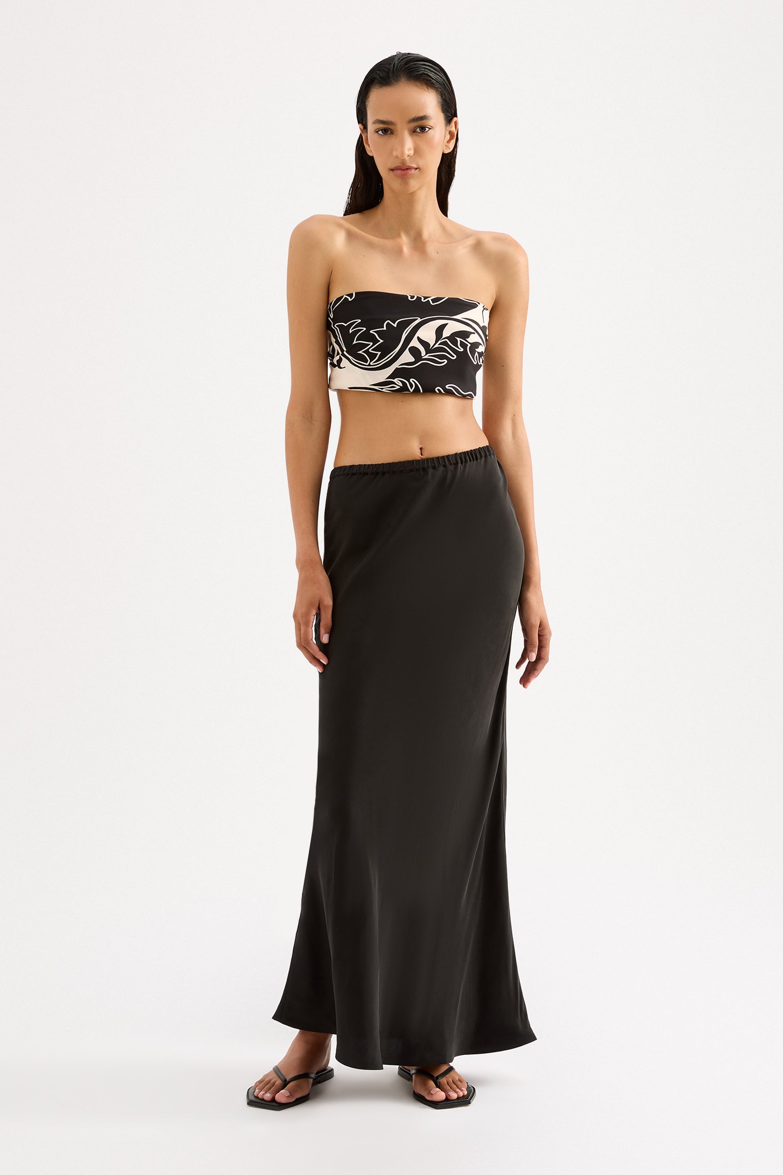 Ines Cupro Skirt Black 