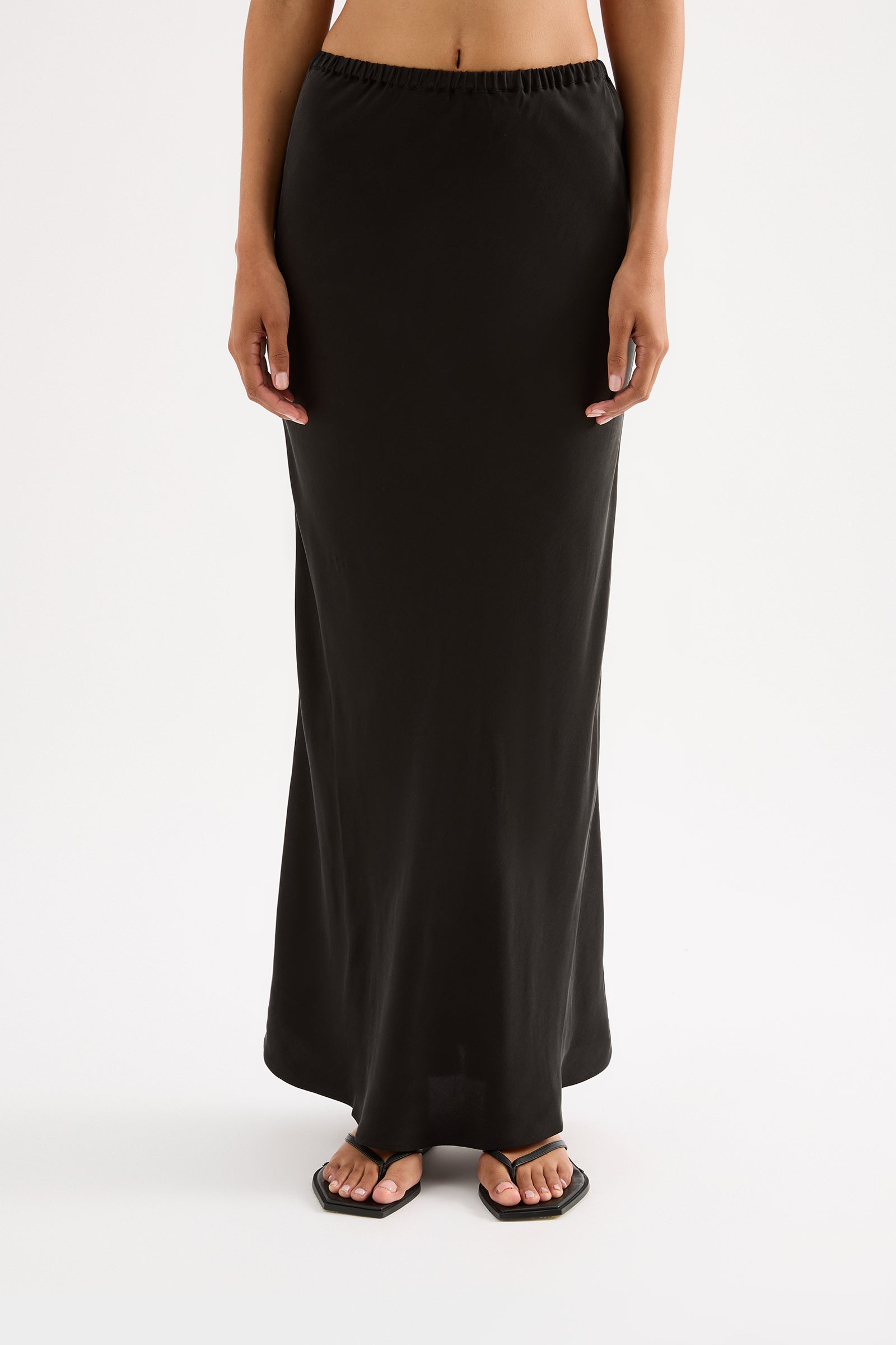 Ines Cupro Skirt Black 