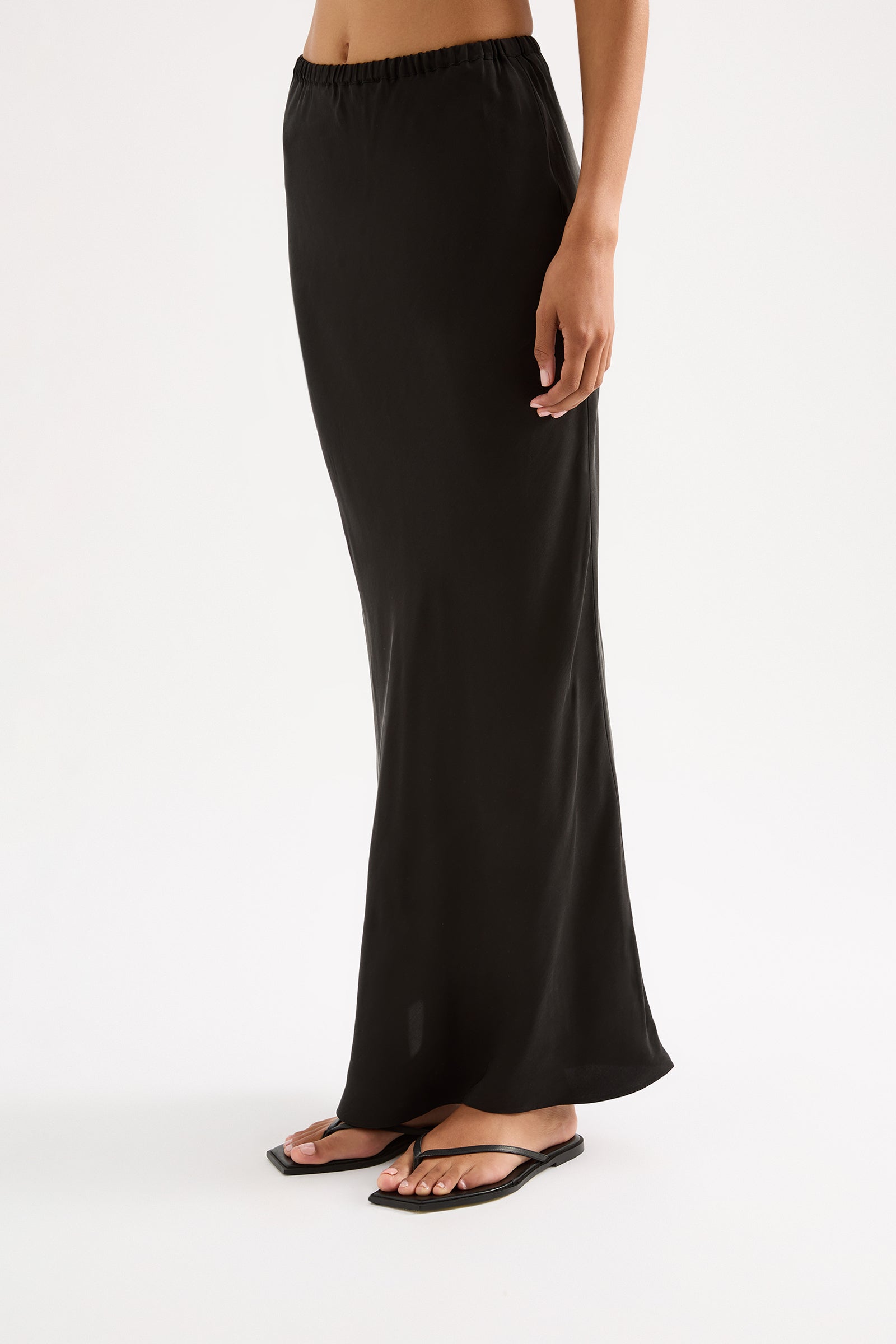 Ines Cupro Skirt Black 