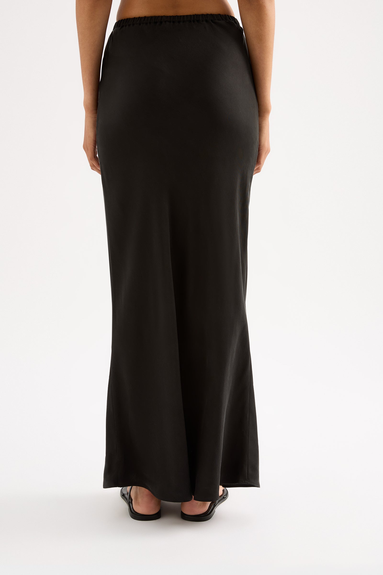 Ines Cupro Skirt Black 
