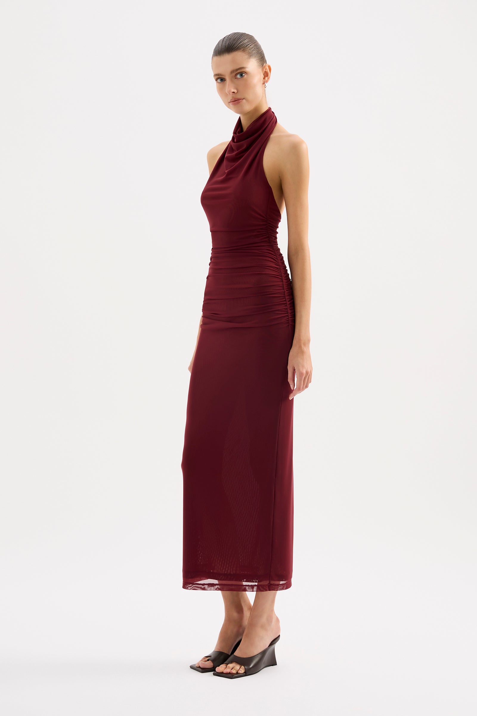 Abru Halter Maxi Dress Cherry 