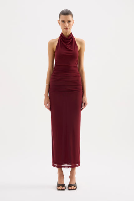 Abru Halter Maxi Dress Cherry 