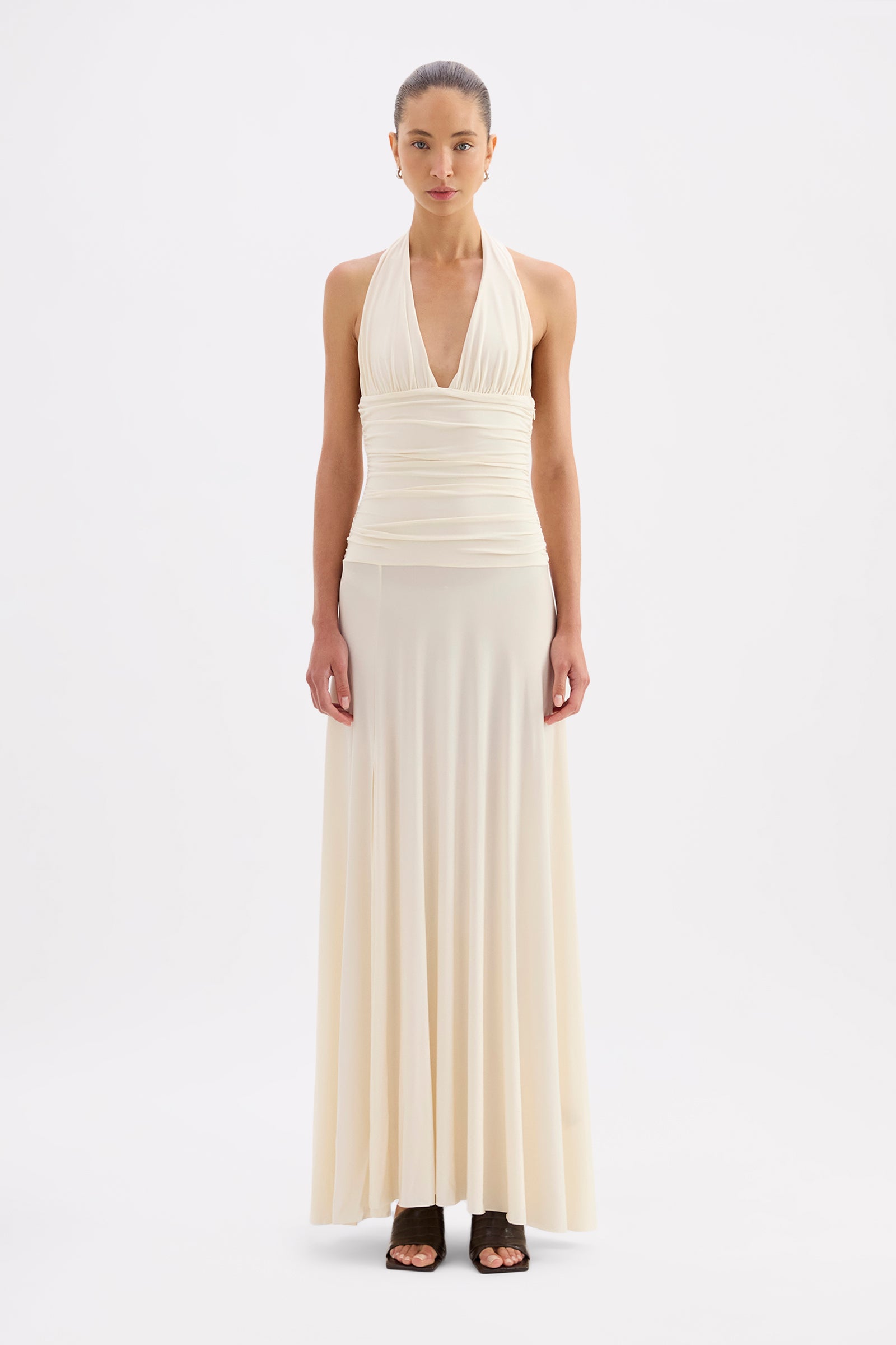 Safiya Halter Dress Champagne 